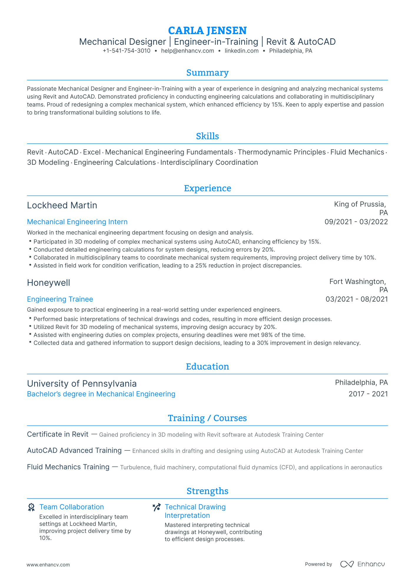 Traditional Engineer In Training Resume Template