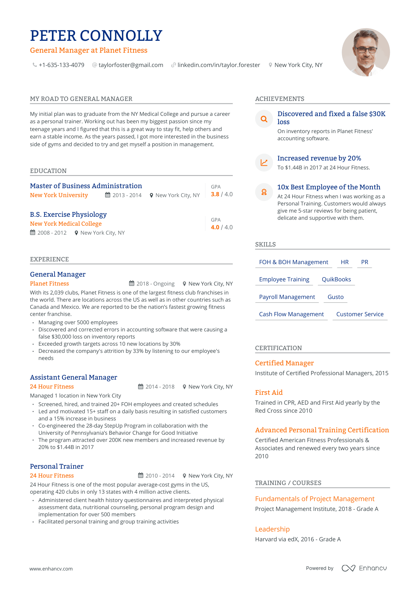 Modern General Manager Resume Template