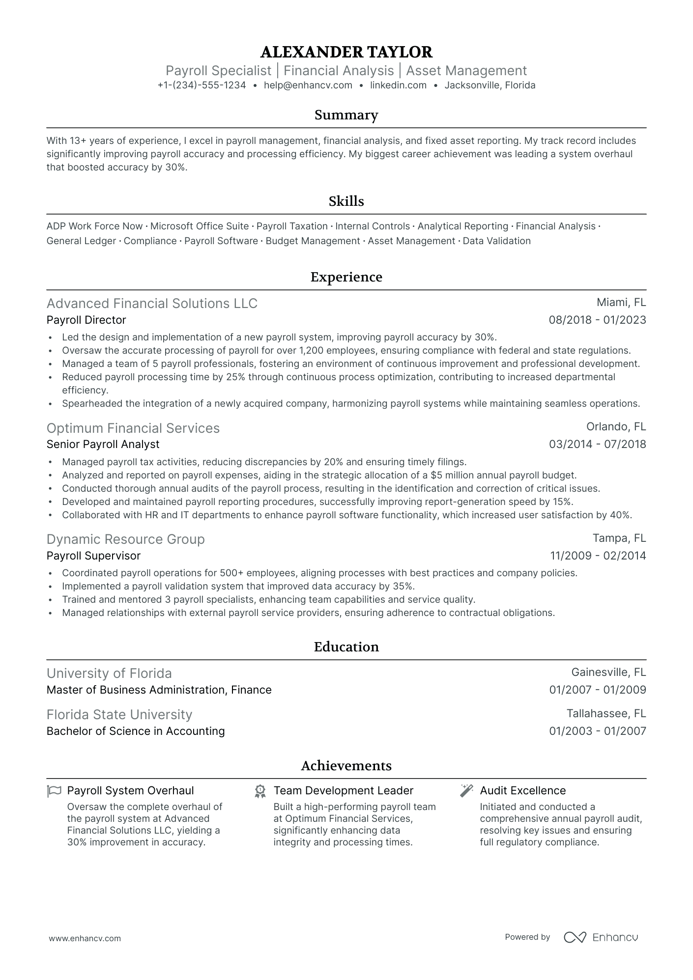 asset management resume examples