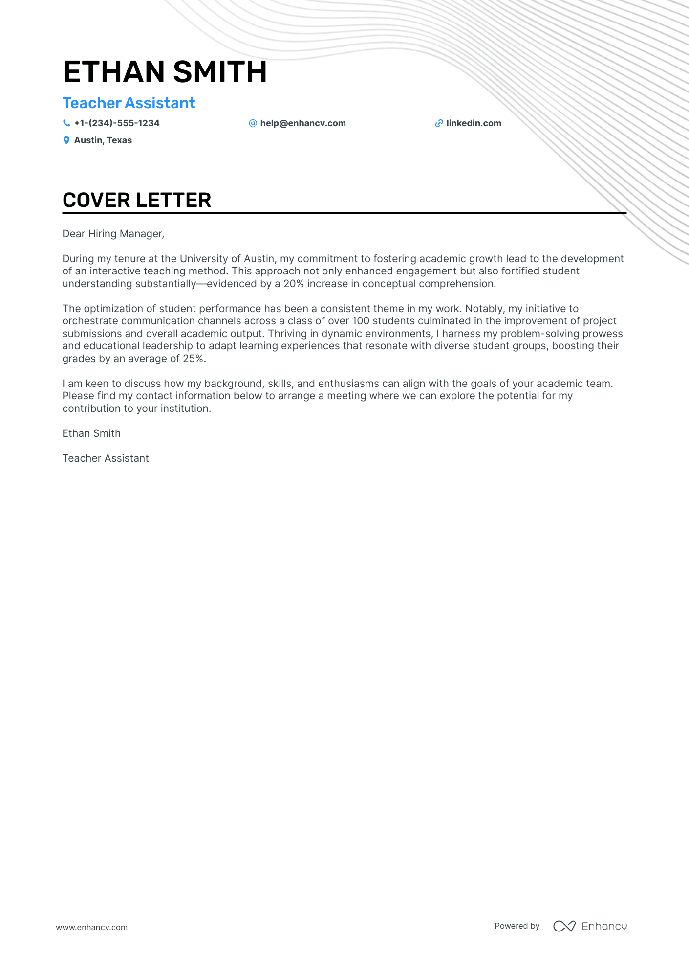 college cover letter template