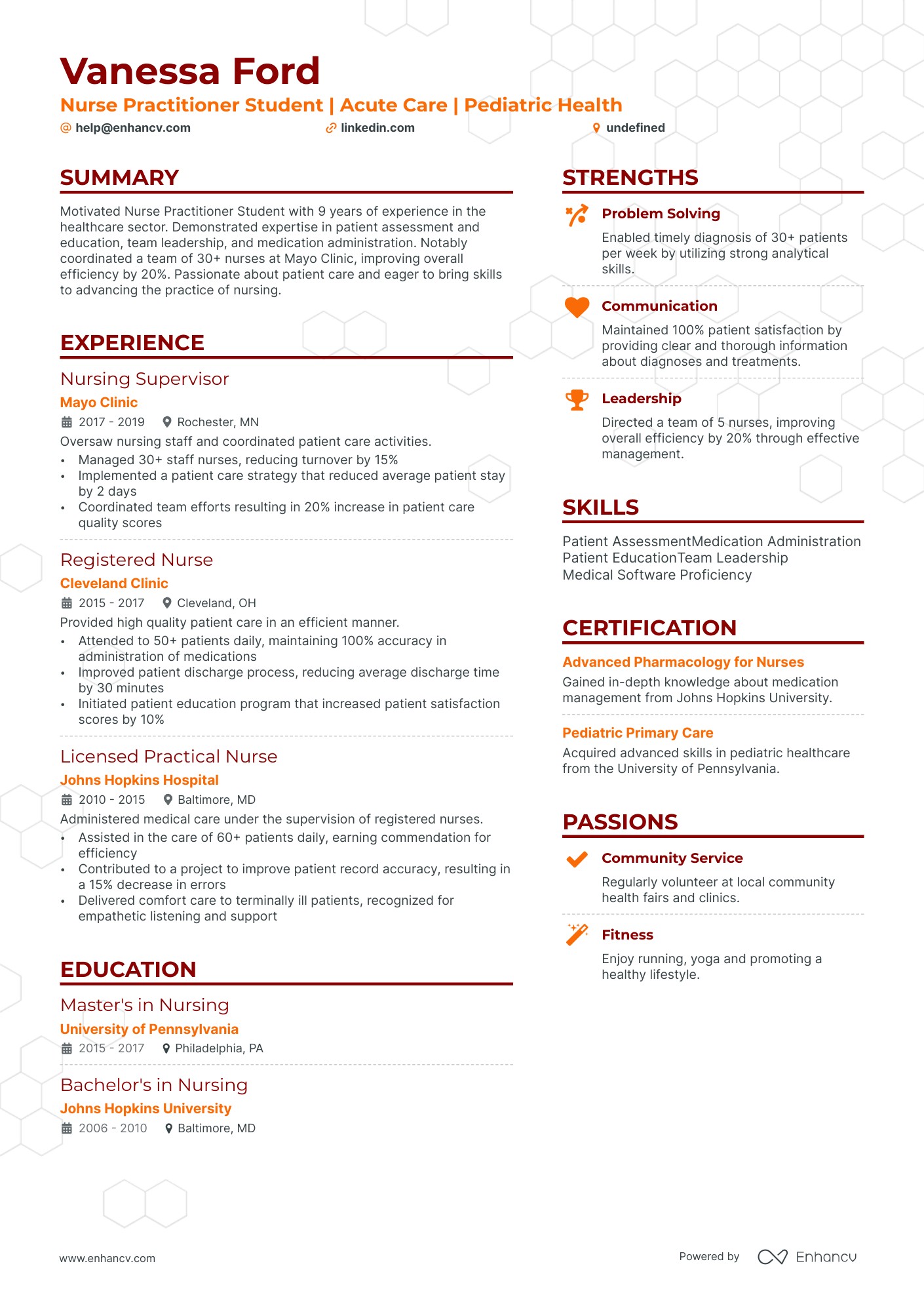 resume sample for nursing student