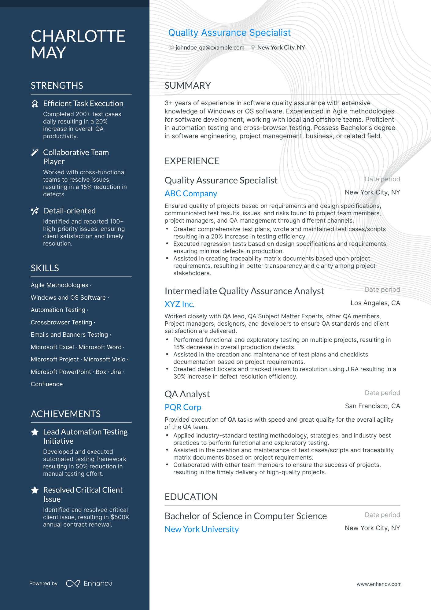 Polished Quality Assurance Specialist Resume Template