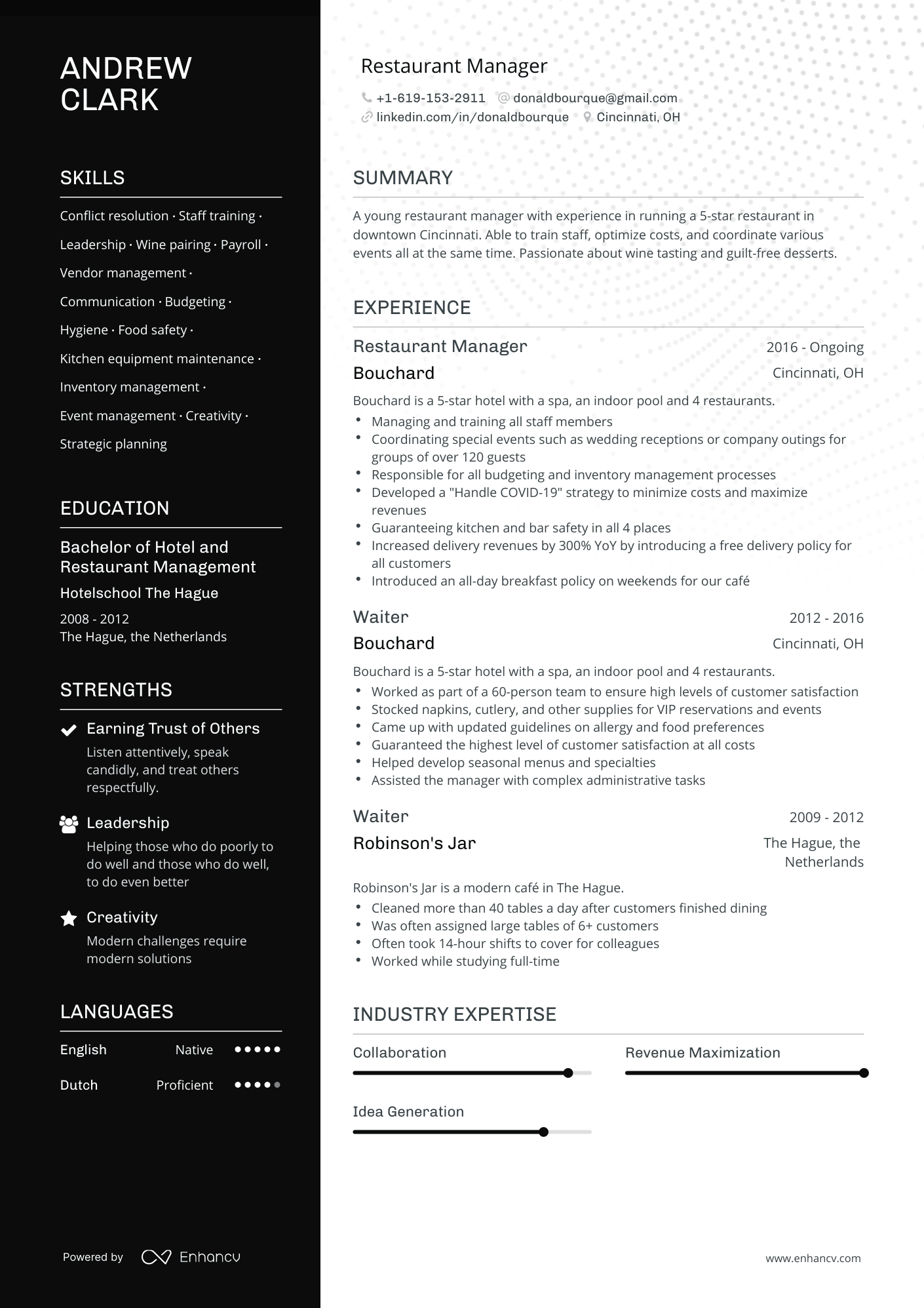 resume examples general manager