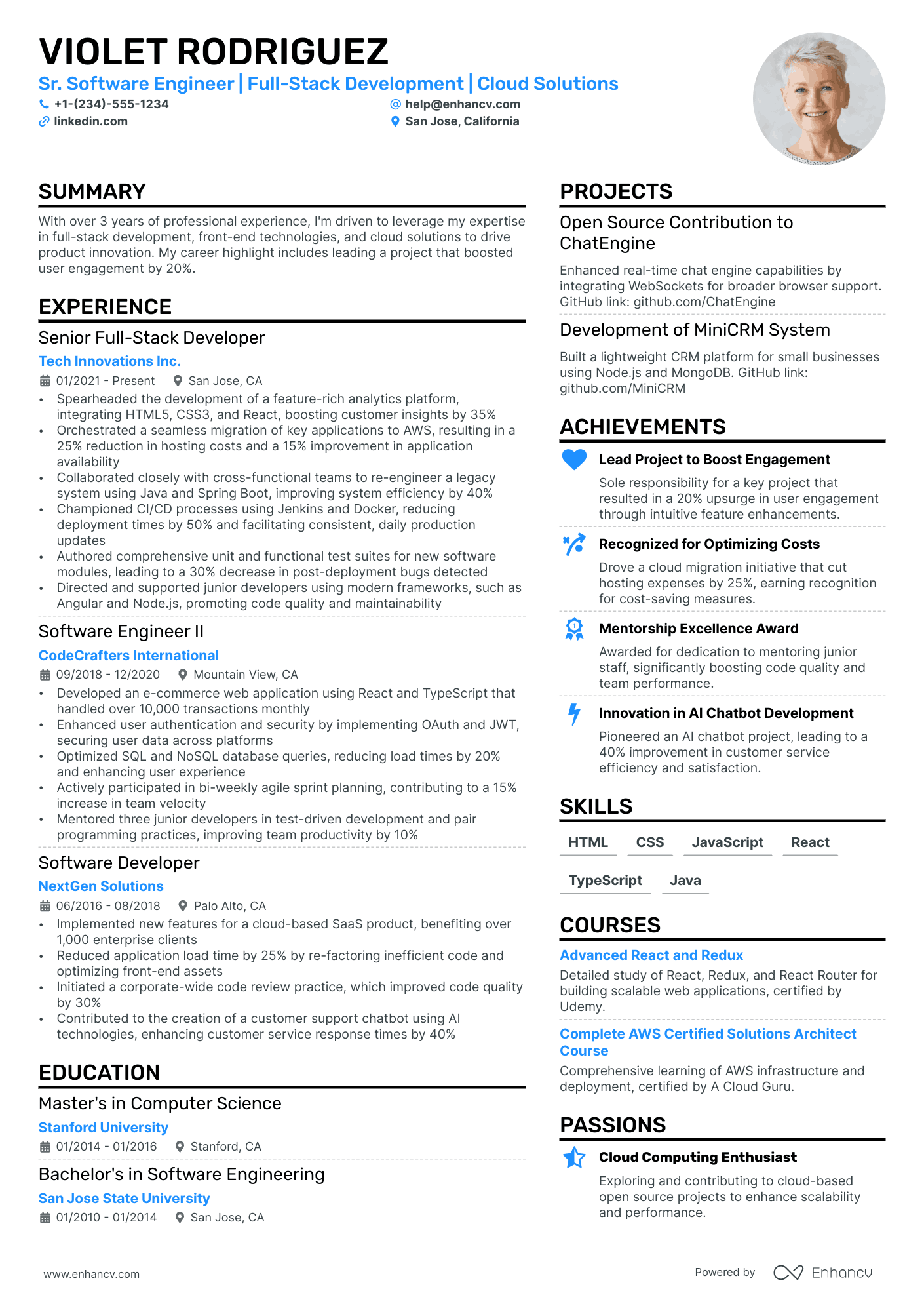 sample resume for software engineer with 4 years experience
