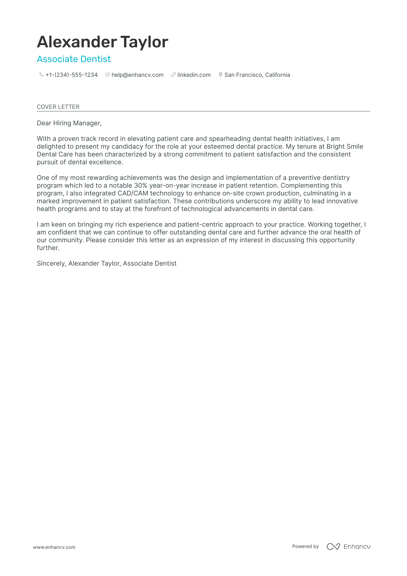 sample cover letter for dentist with no experience