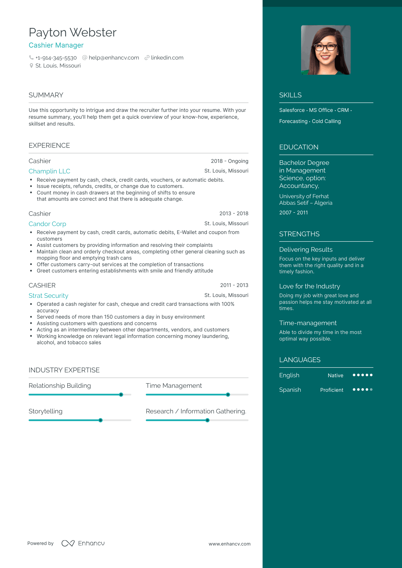 Cashier Manager Resume Examples & Guide for 2023 (Layout, Skills ...