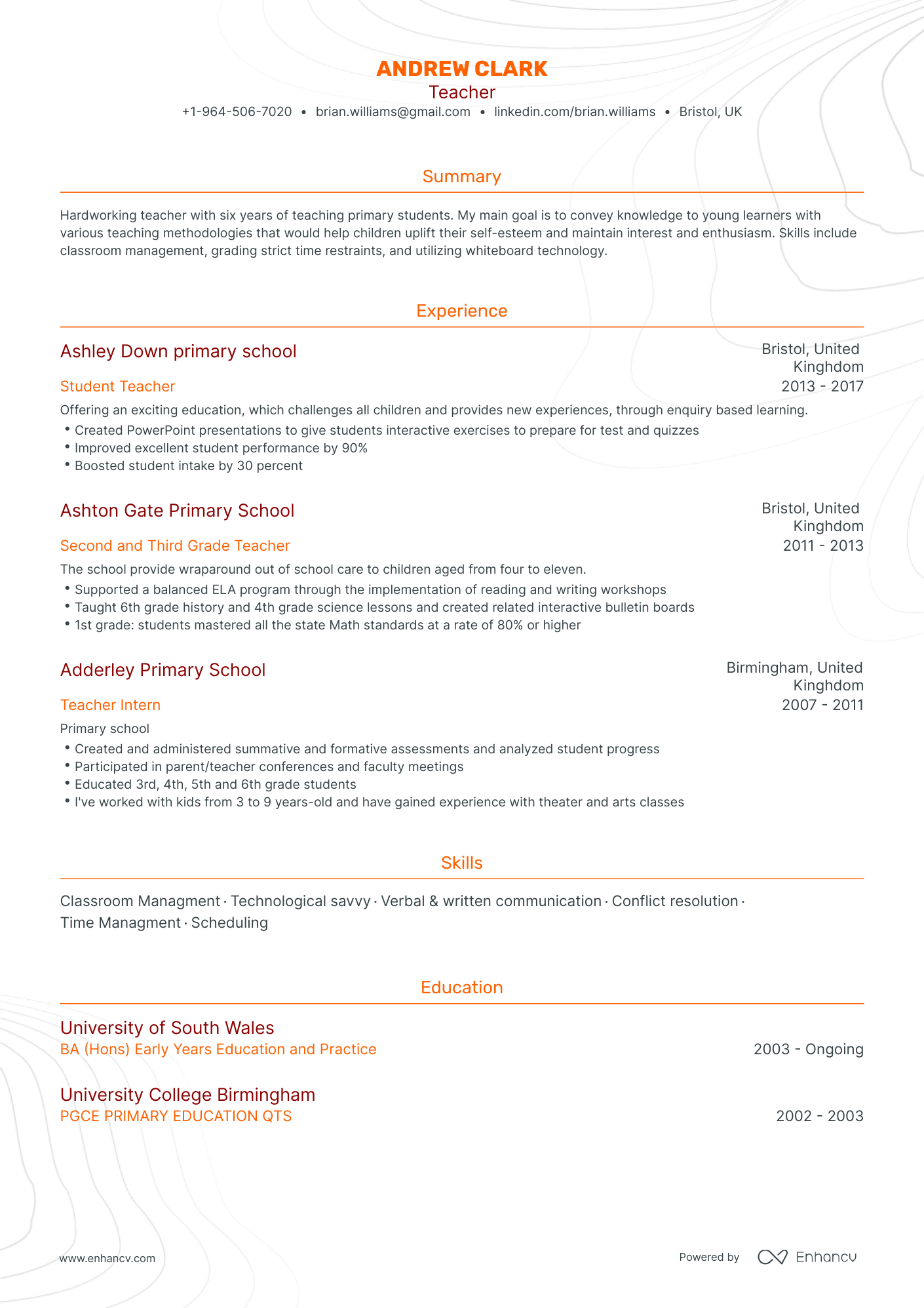 Traditional Theater Resume Template