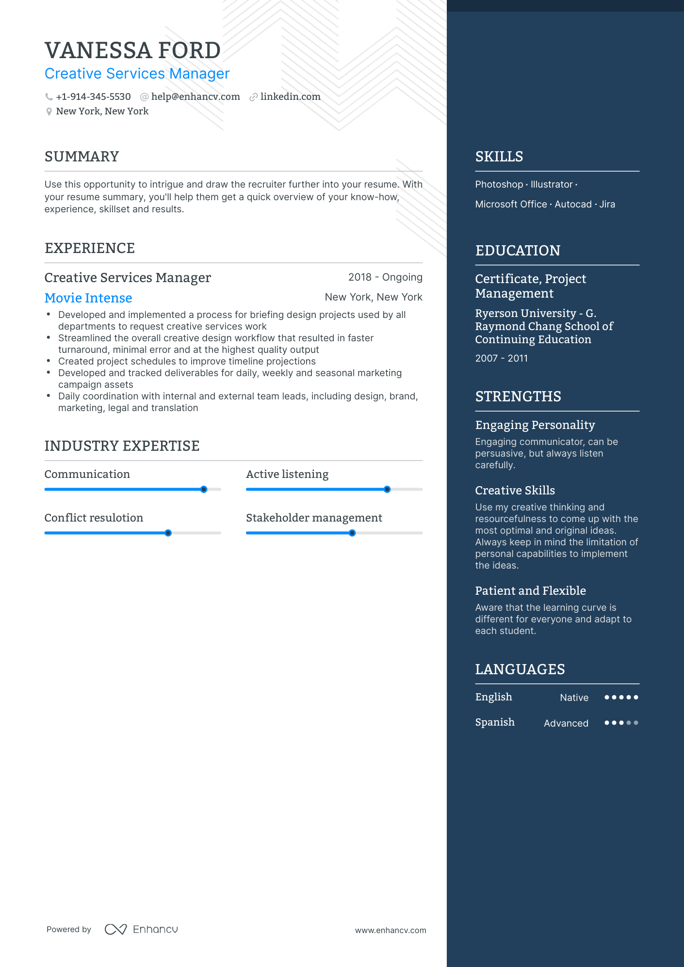 Creative Services Manager Resume Examples & Guide for 2023 (Layout