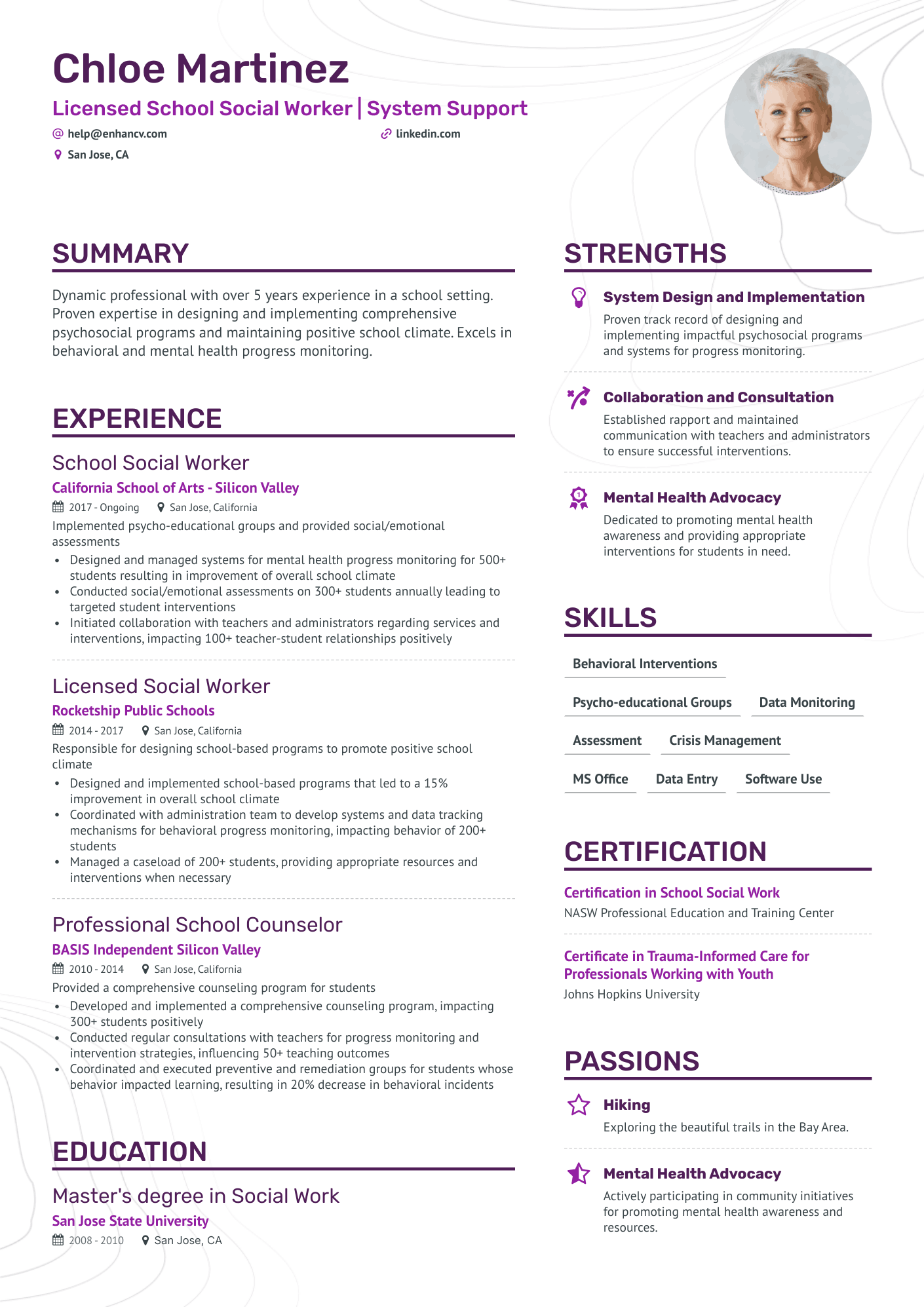 resume template social work