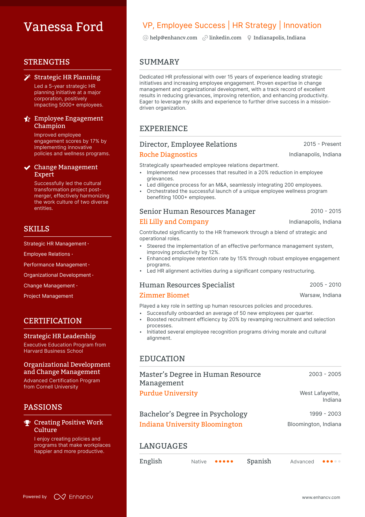 best resume format for hr professionals