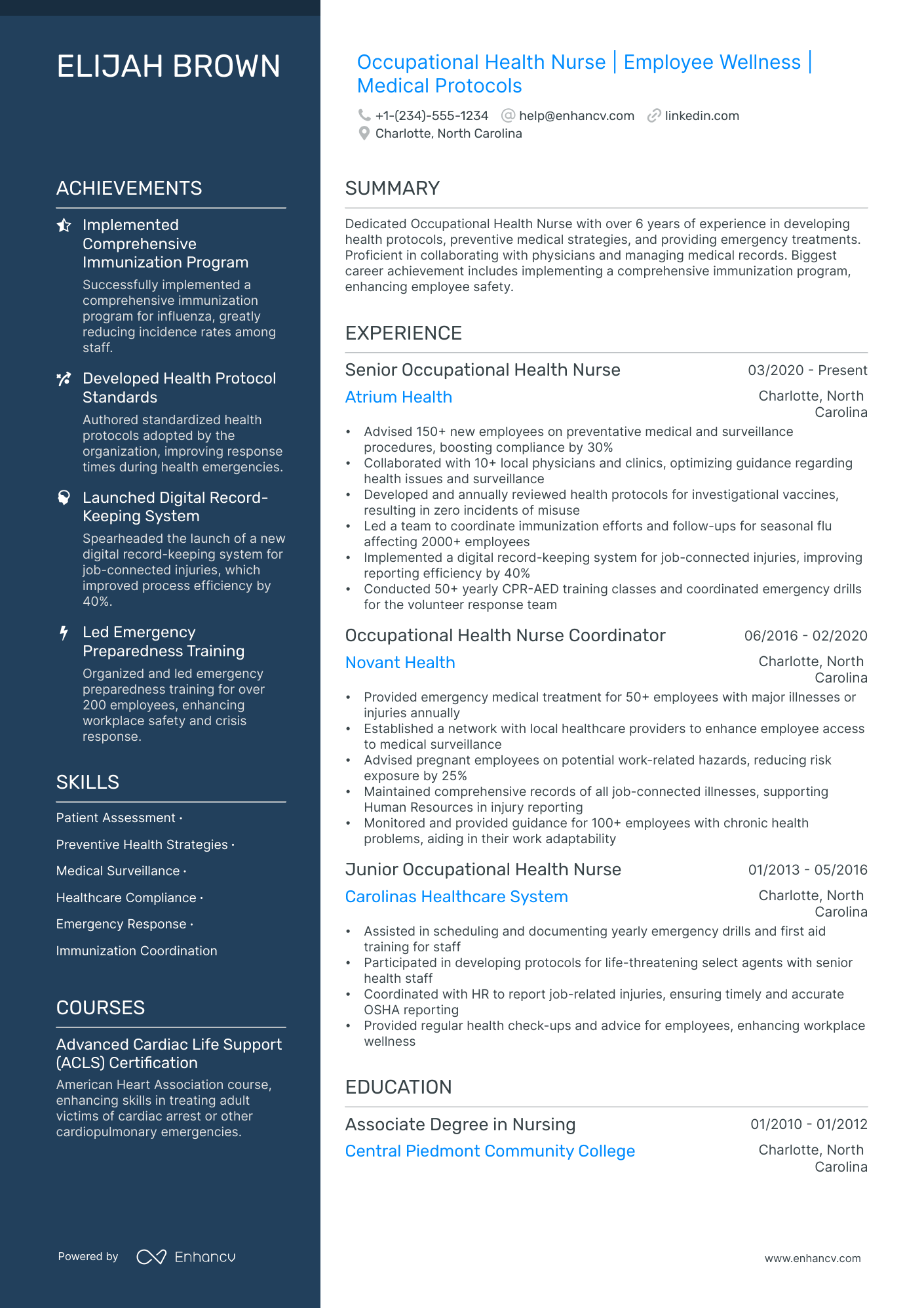 5 Occupational Health Nurse Resume Examples Guide for 2024