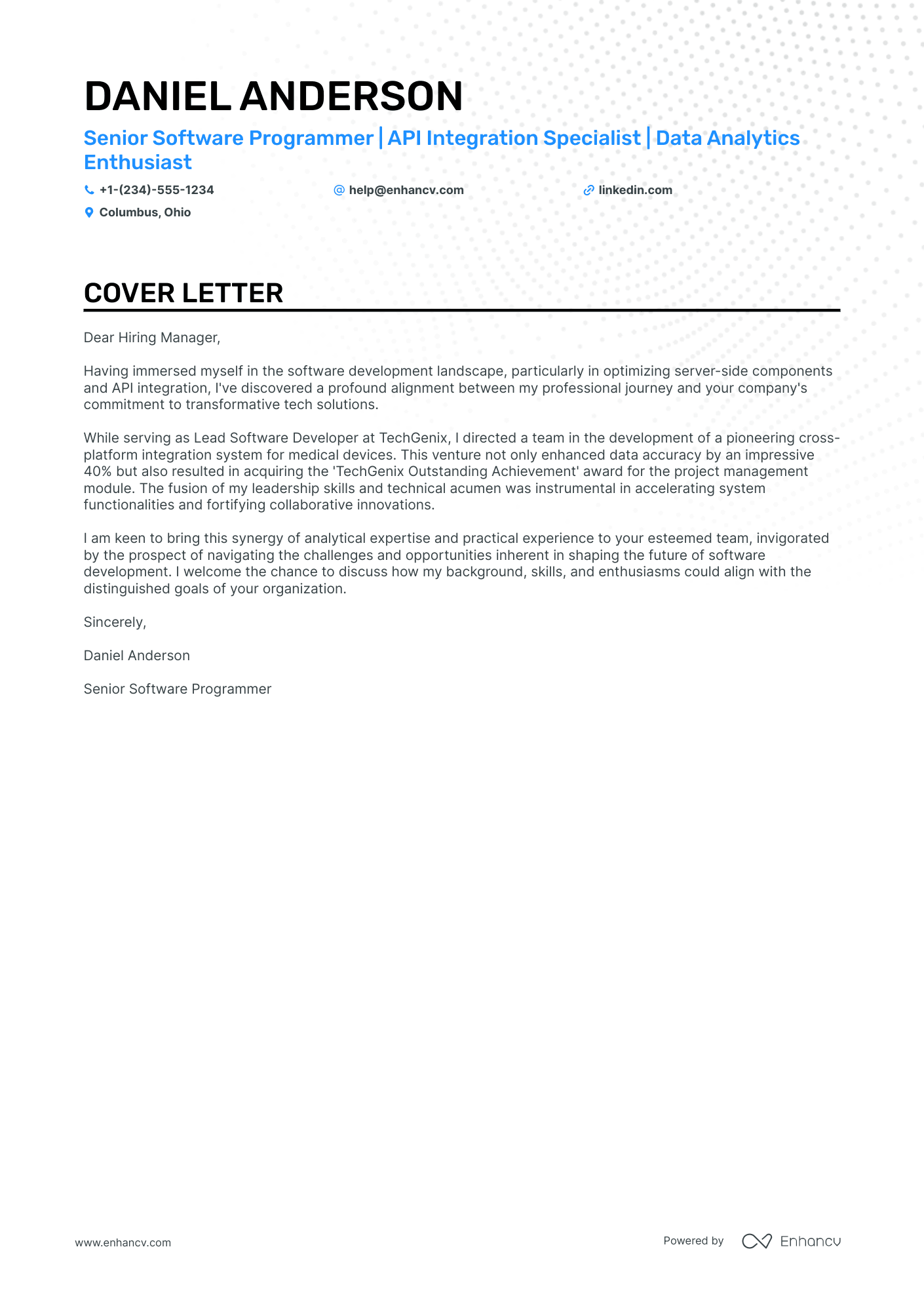 cover letter for applying web developer