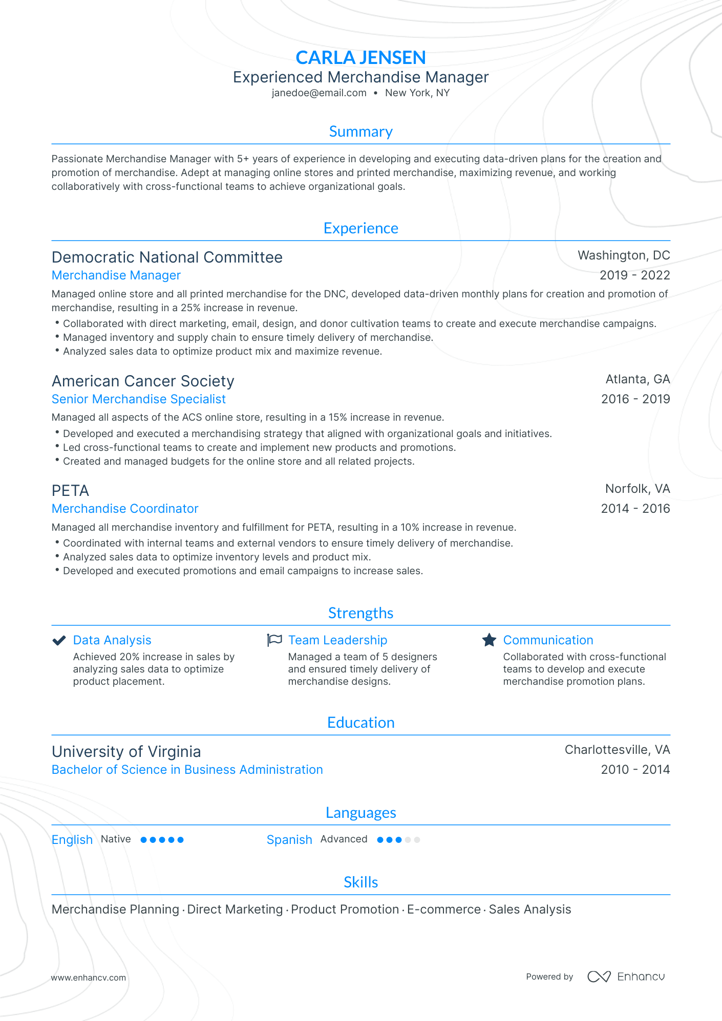 Traditional Merchandise Manager Resume Template