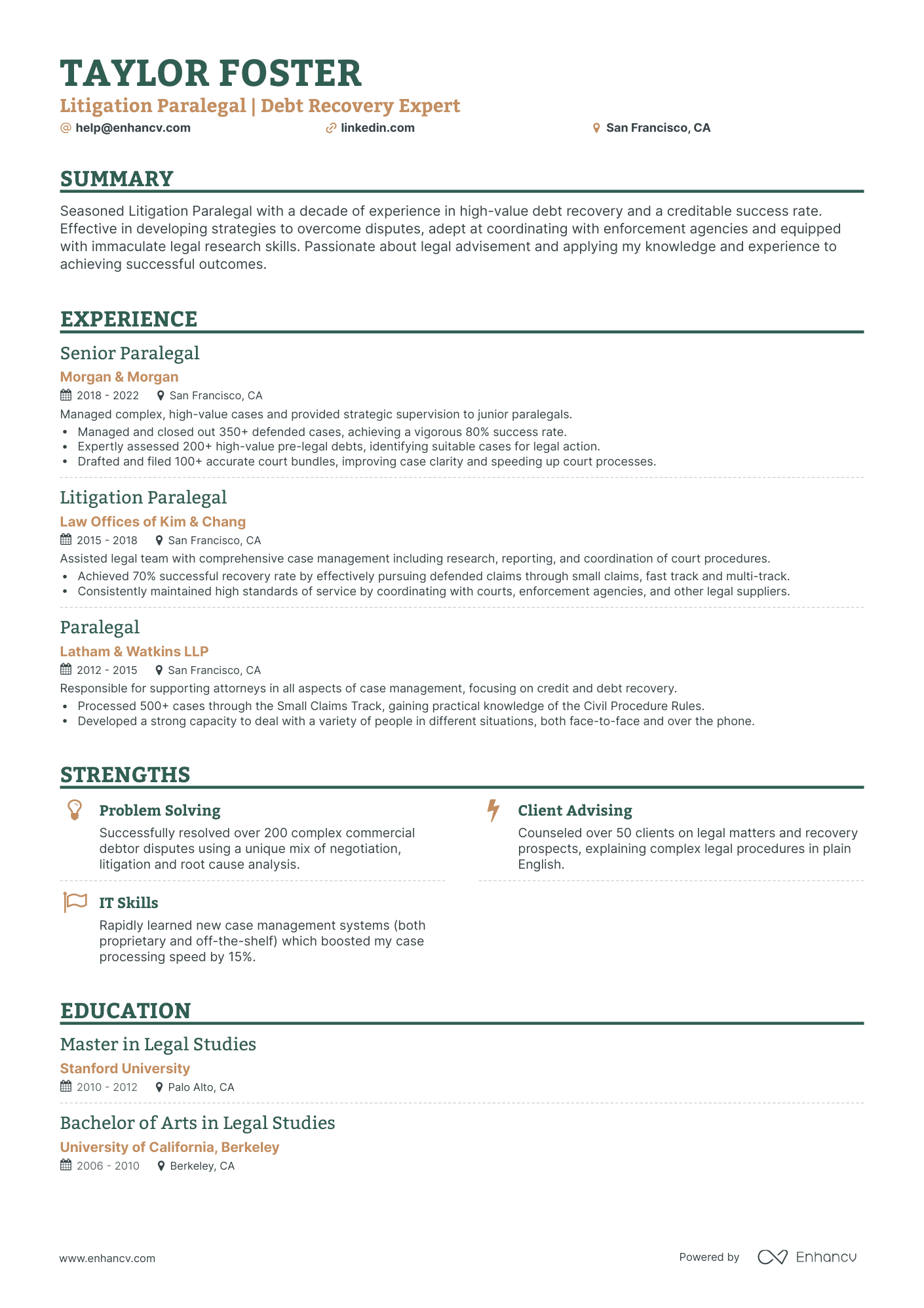 undefined Litigation Paralegal Resume Template