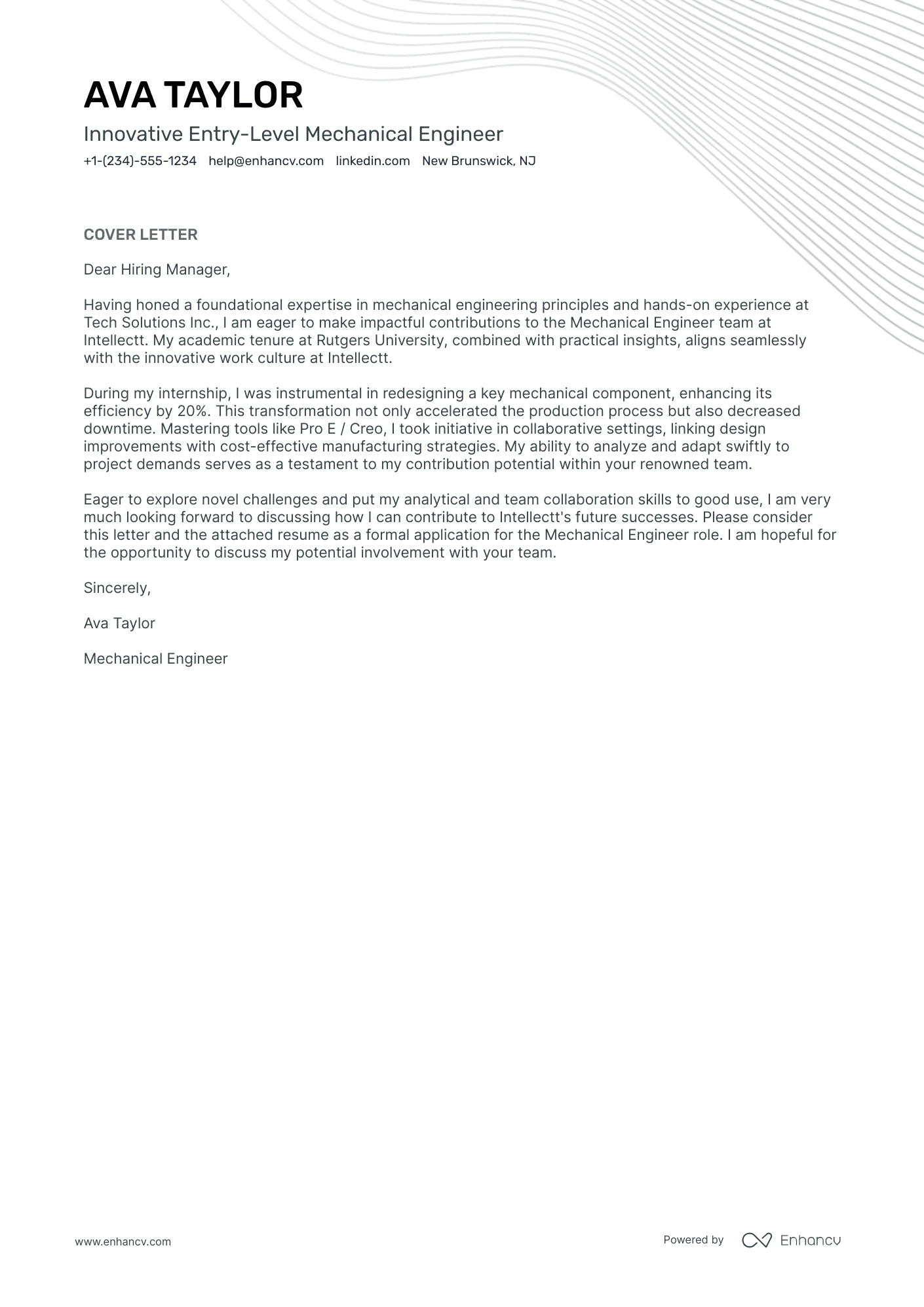 cover letter for an engineer