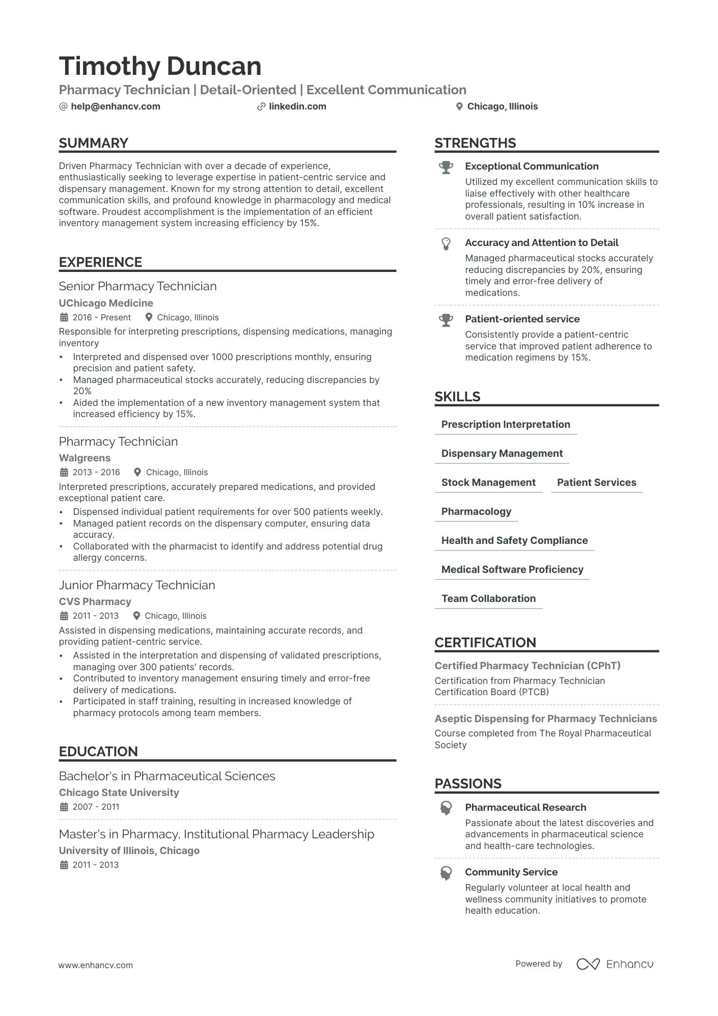 pharmacy technician resume examples