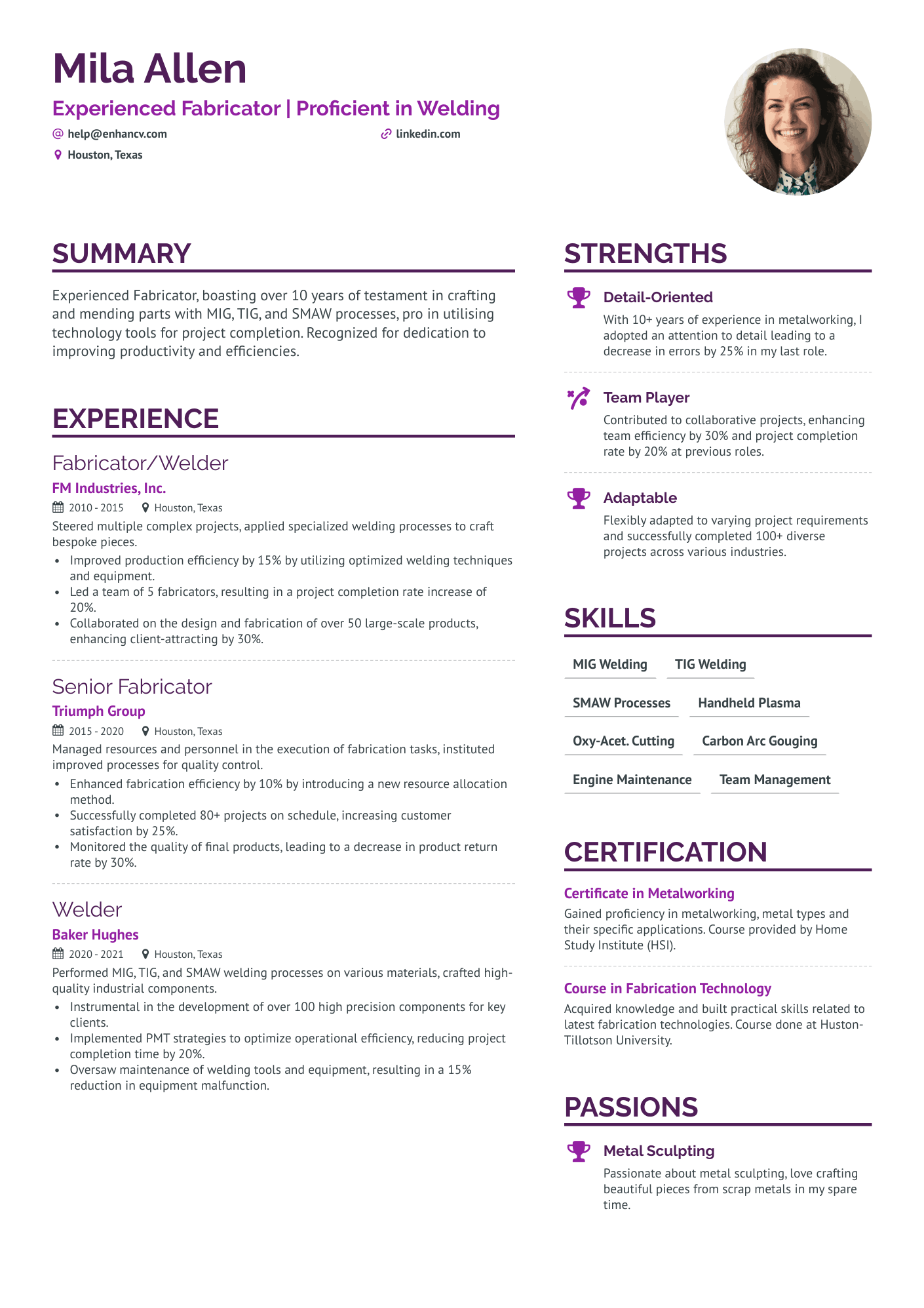skills summary for resume welder