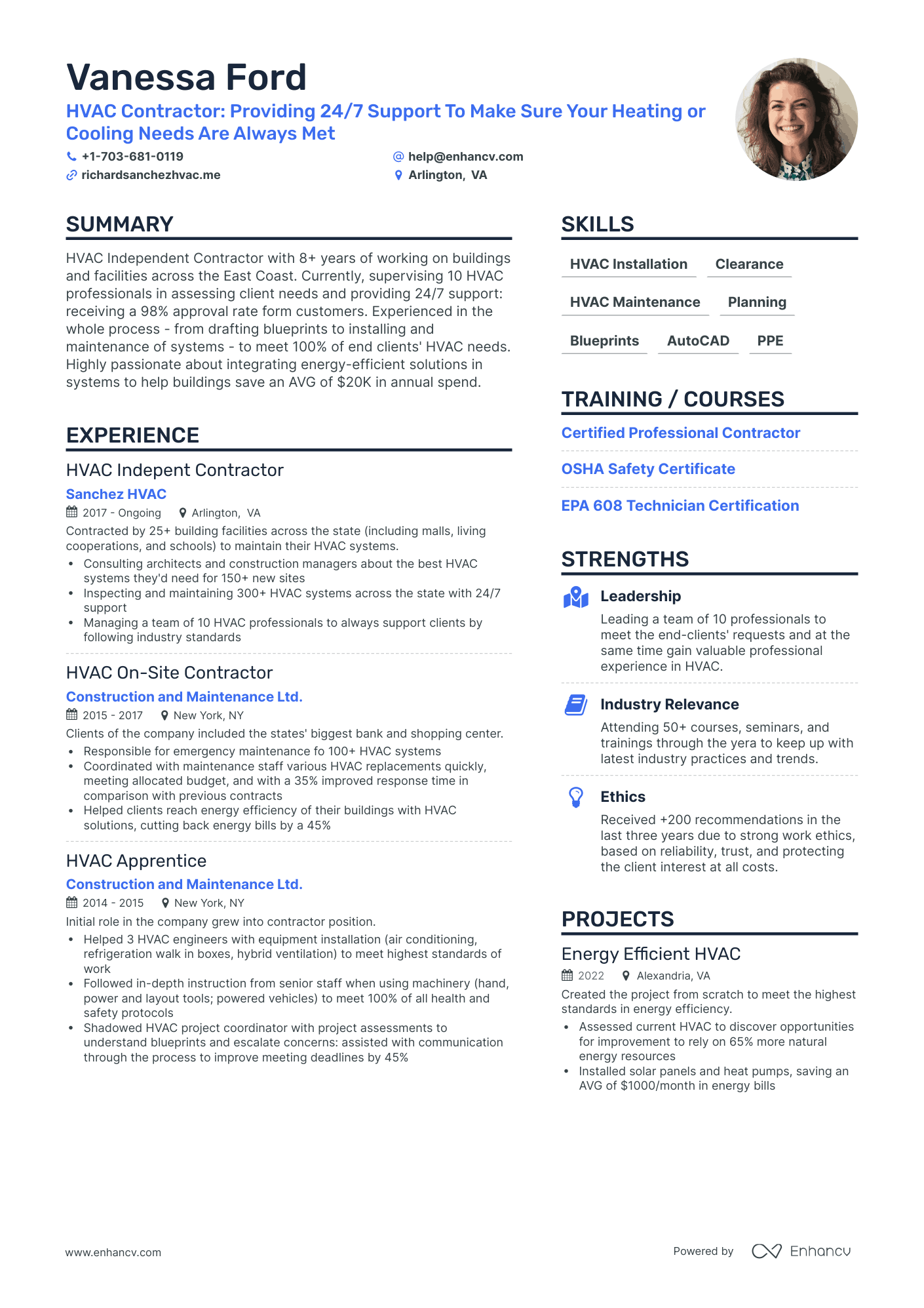 Simple Contractor Resume Template