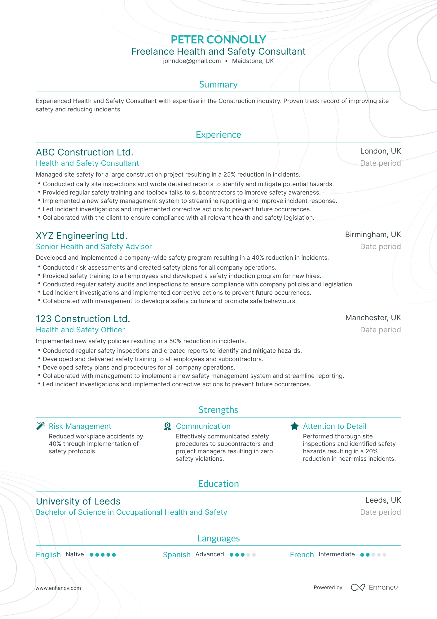 Traditional Freelance Consultant Resume Template
