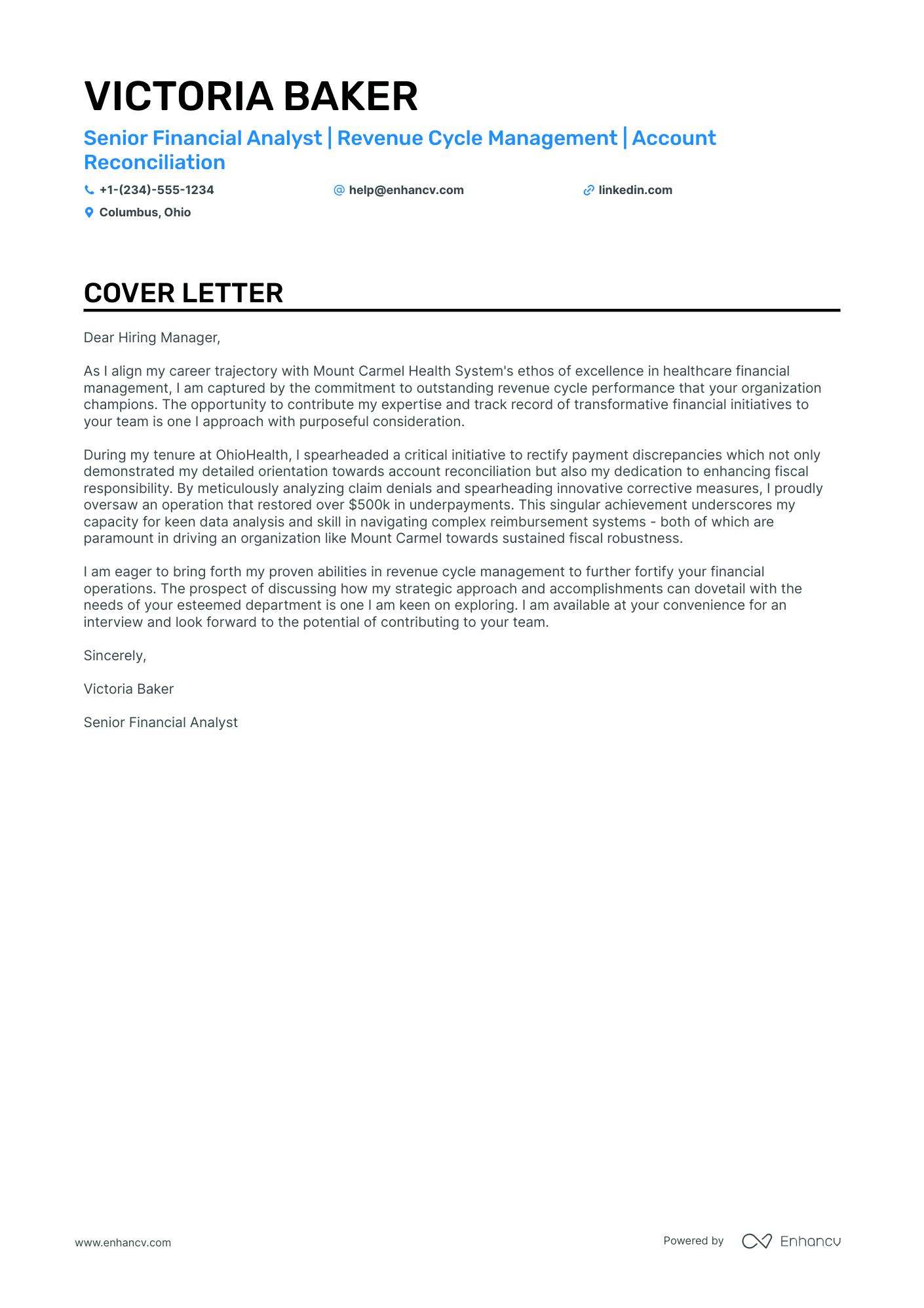 cover letter for financial consultant