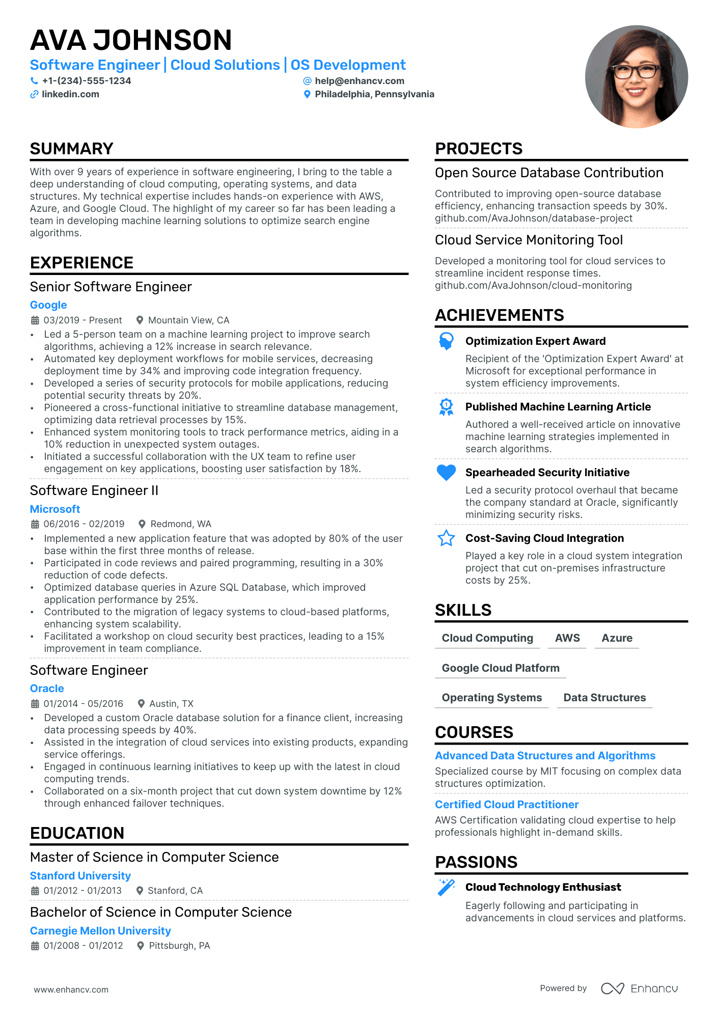 sample resume for software engineer with 4 years experience