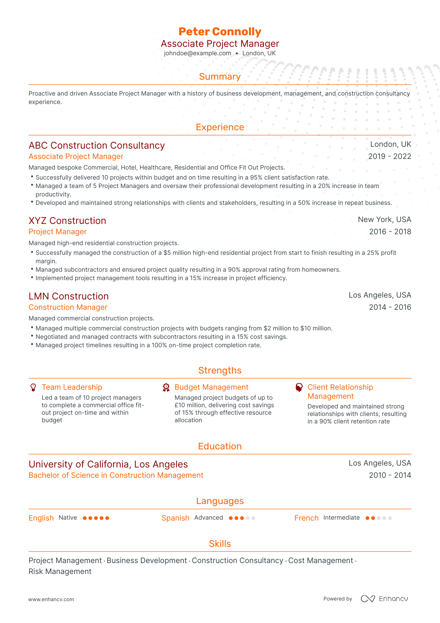 Traditional Associate Project Manager Resume Template