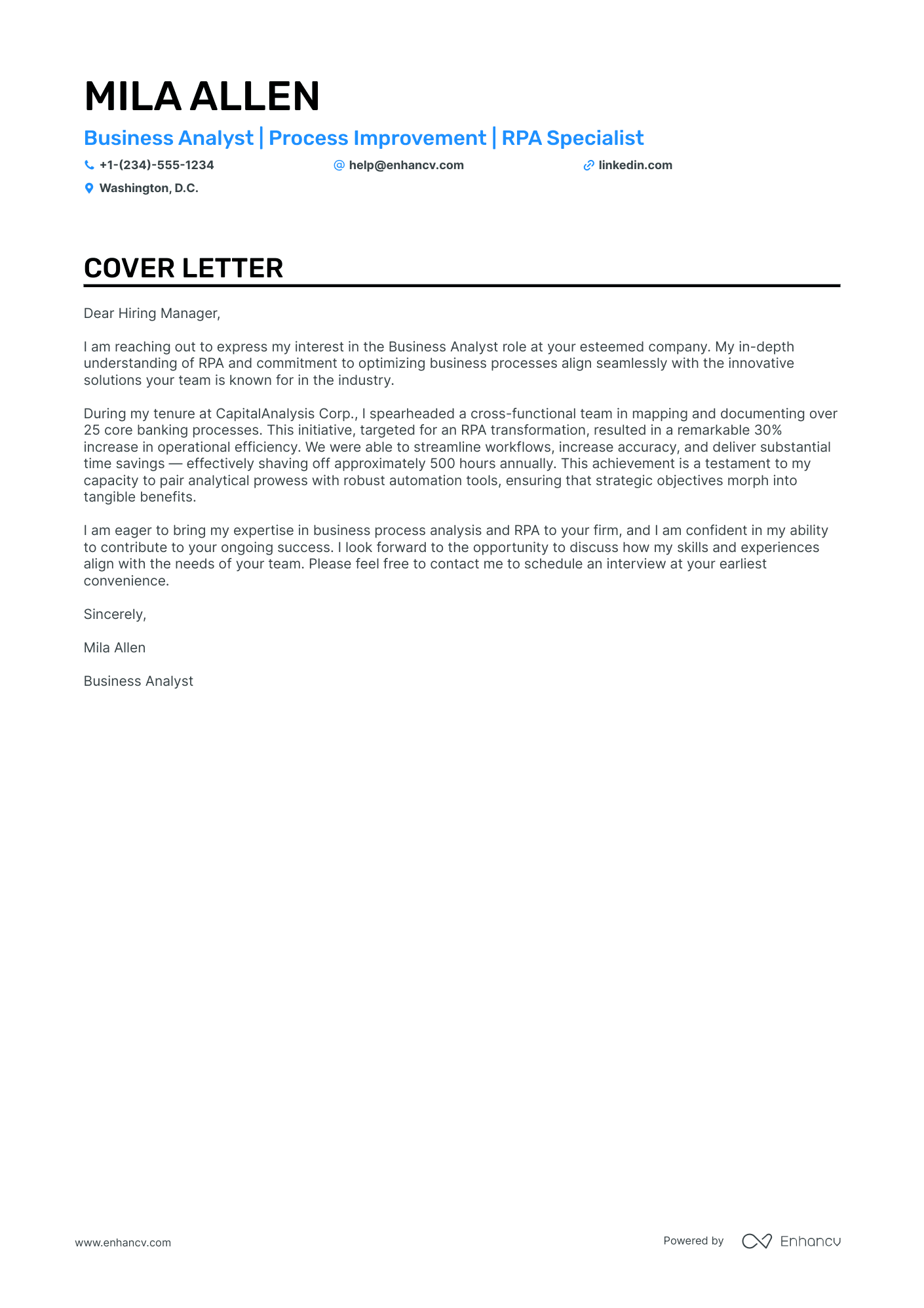 cover letter examples for business system analyst