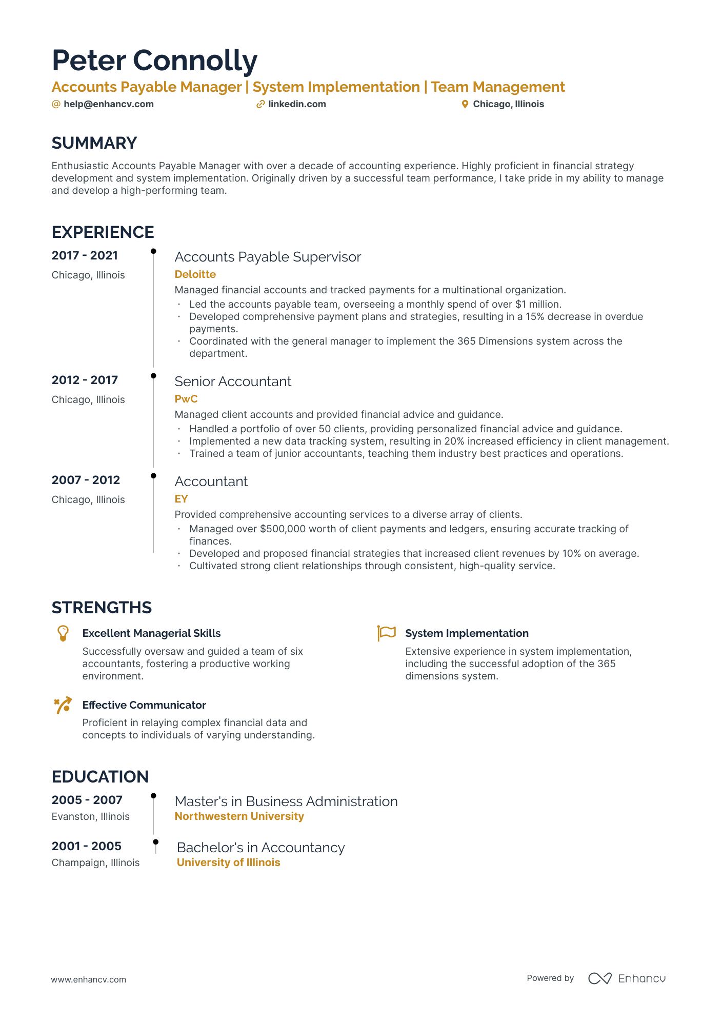 professional resume format for accounts payable