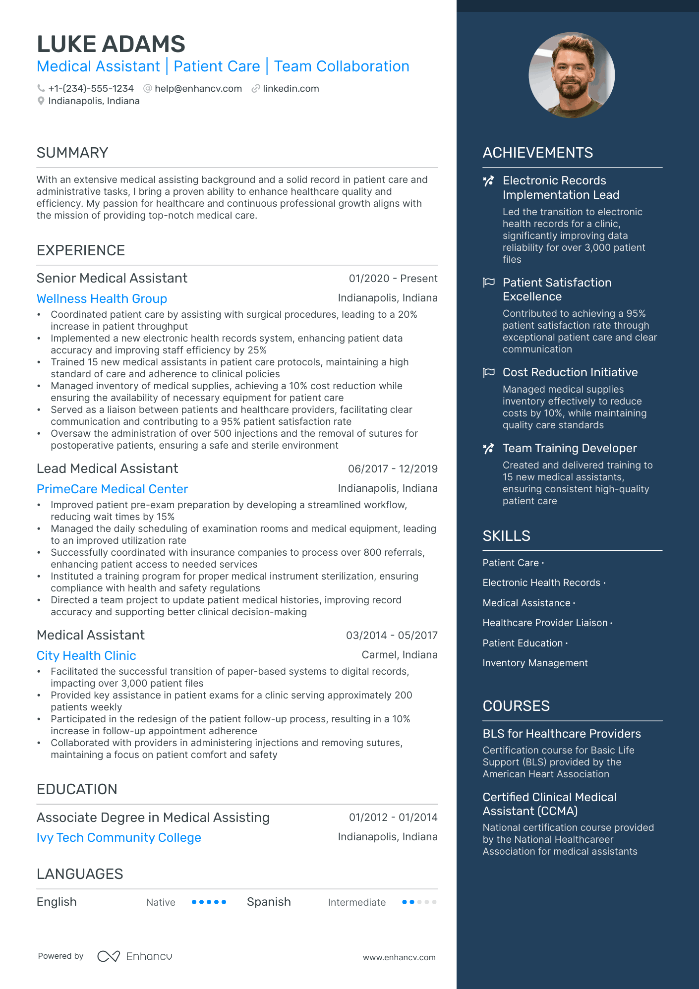resume bullet points for medical assistant