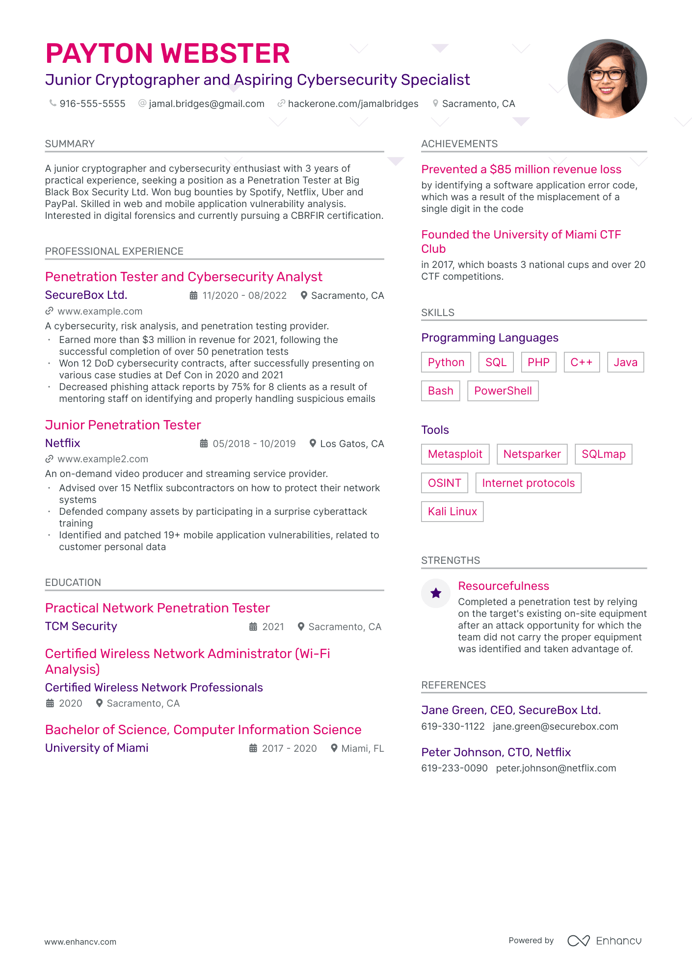 entry level cyber security resume summary