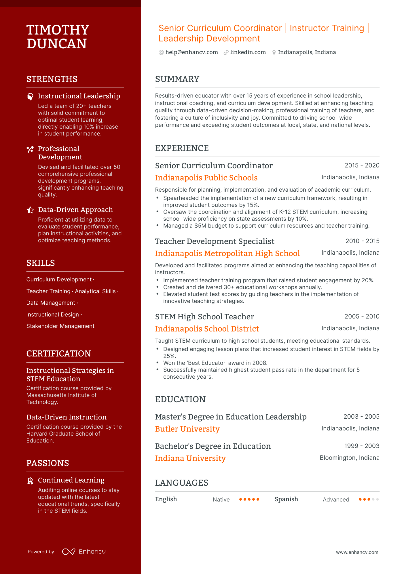 undefined High School Academic Resume Template