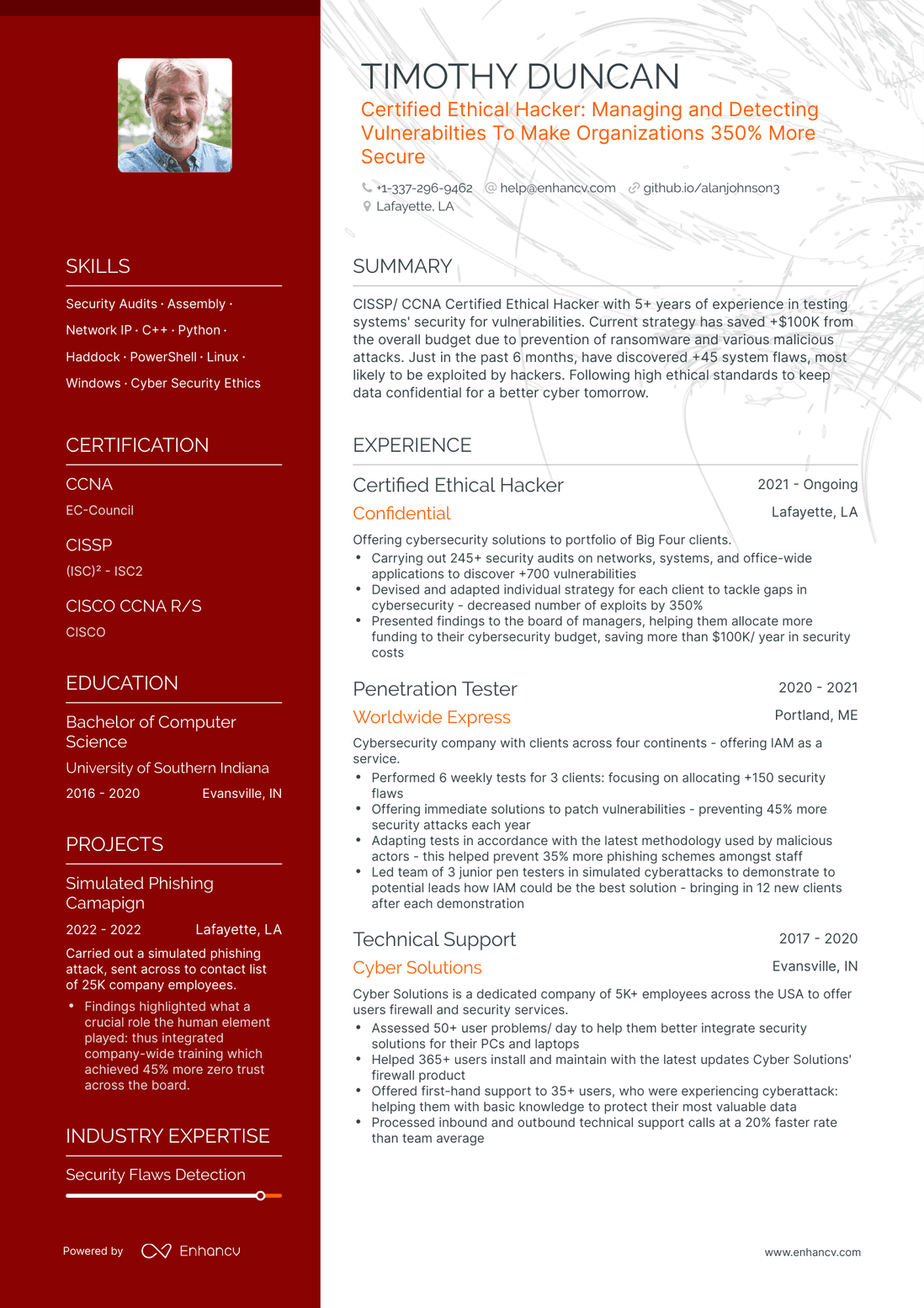 Polished Ethical Hacker Resume Template