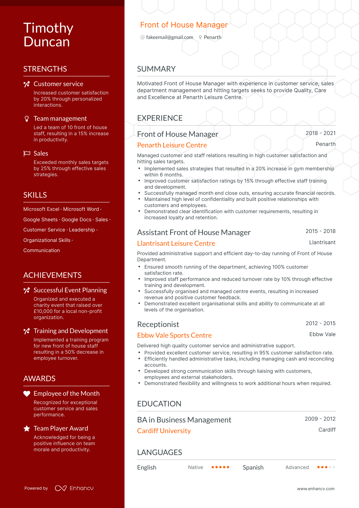 5 Front of House Manager Resume Examples & Guide for 2023