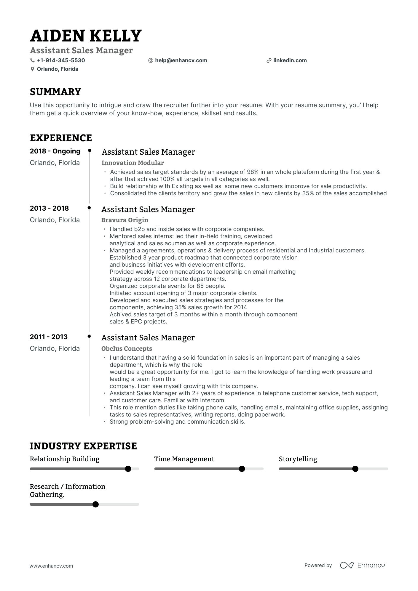 Assistant Sales Manager Resume Examples & Guide for 2023 (Layout ...