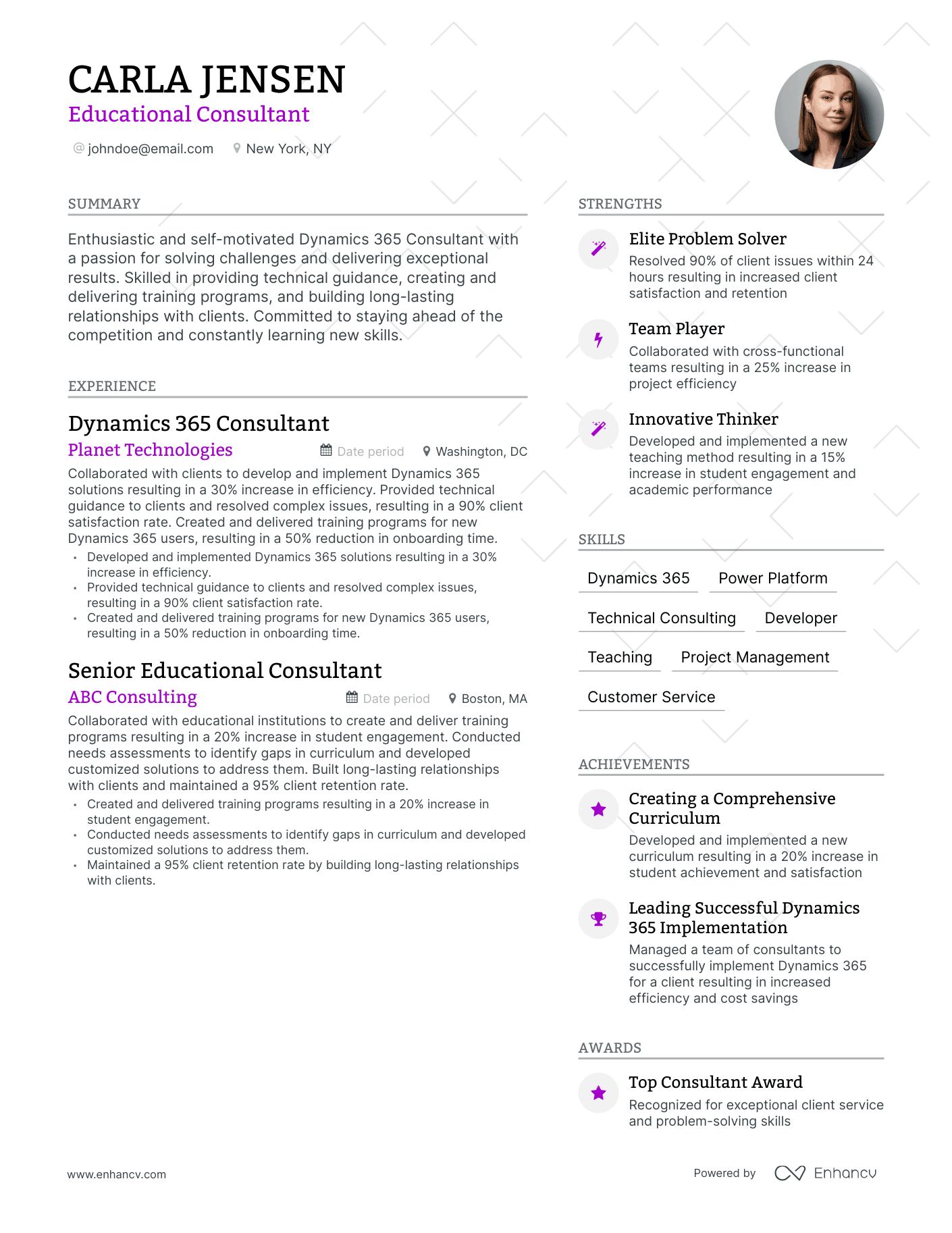 Modern Educational Consultant Resume Template