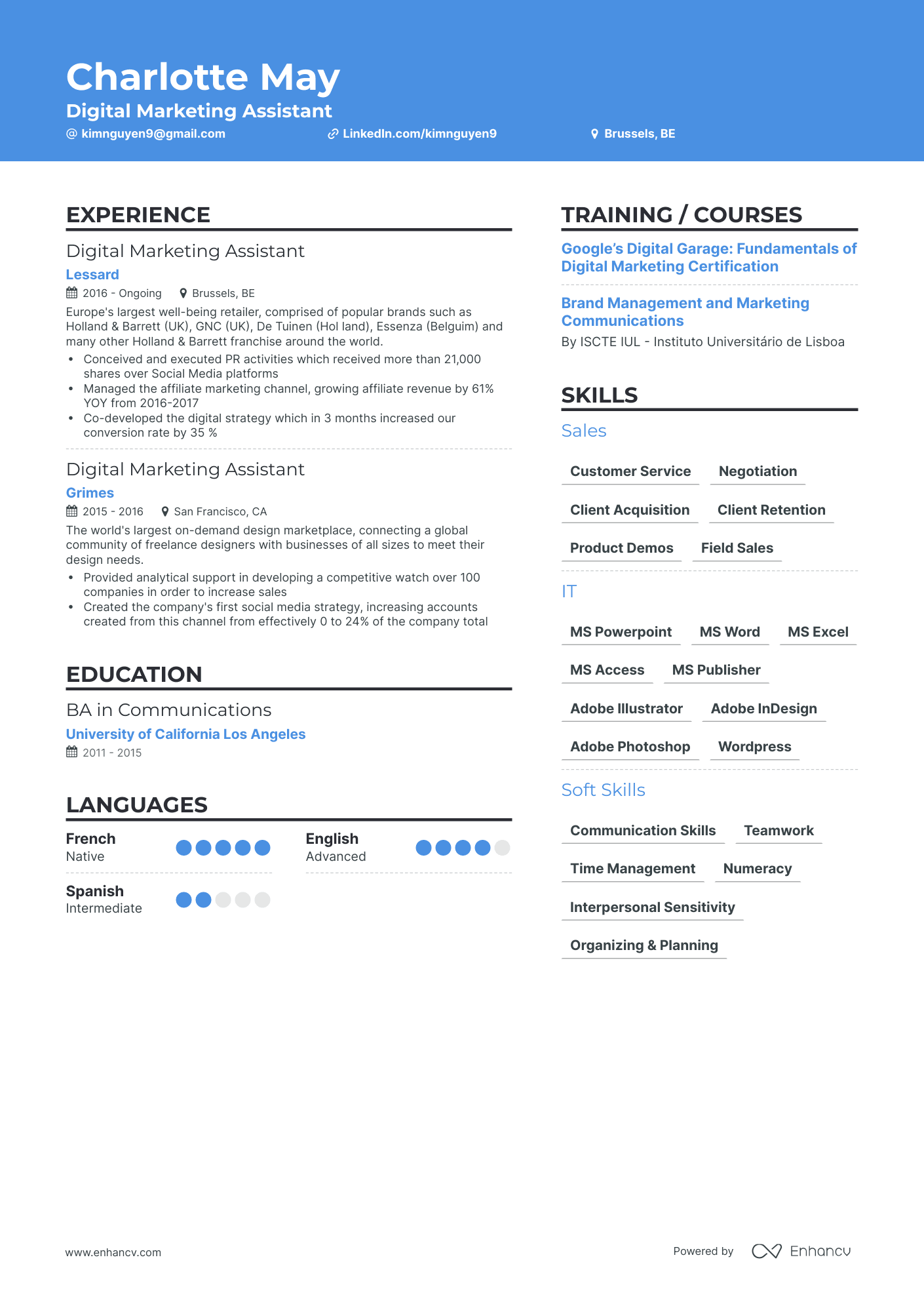 Creative Marketing Assistant Resume Template