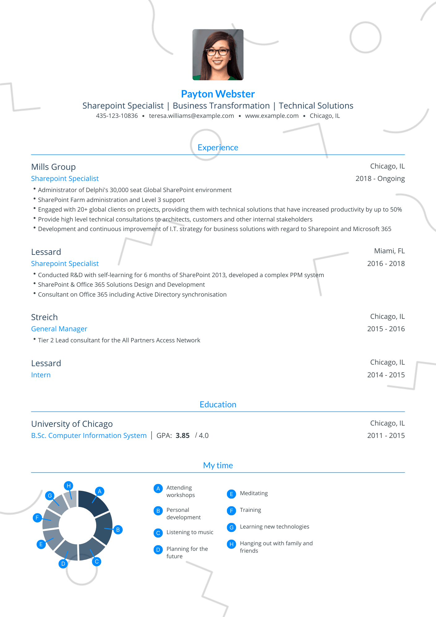 Traditional Sharepoint Resume Template