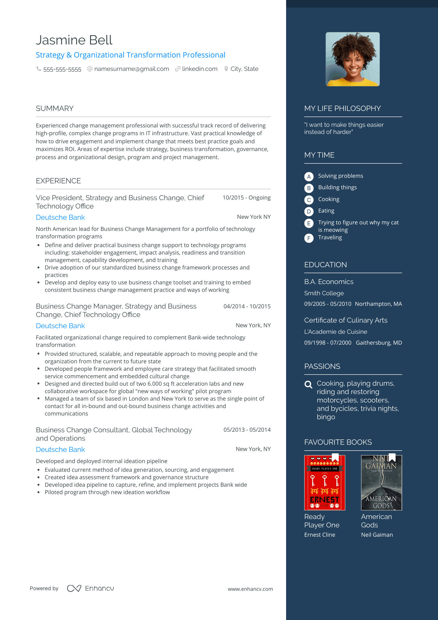 One Page Spotify Resume Template