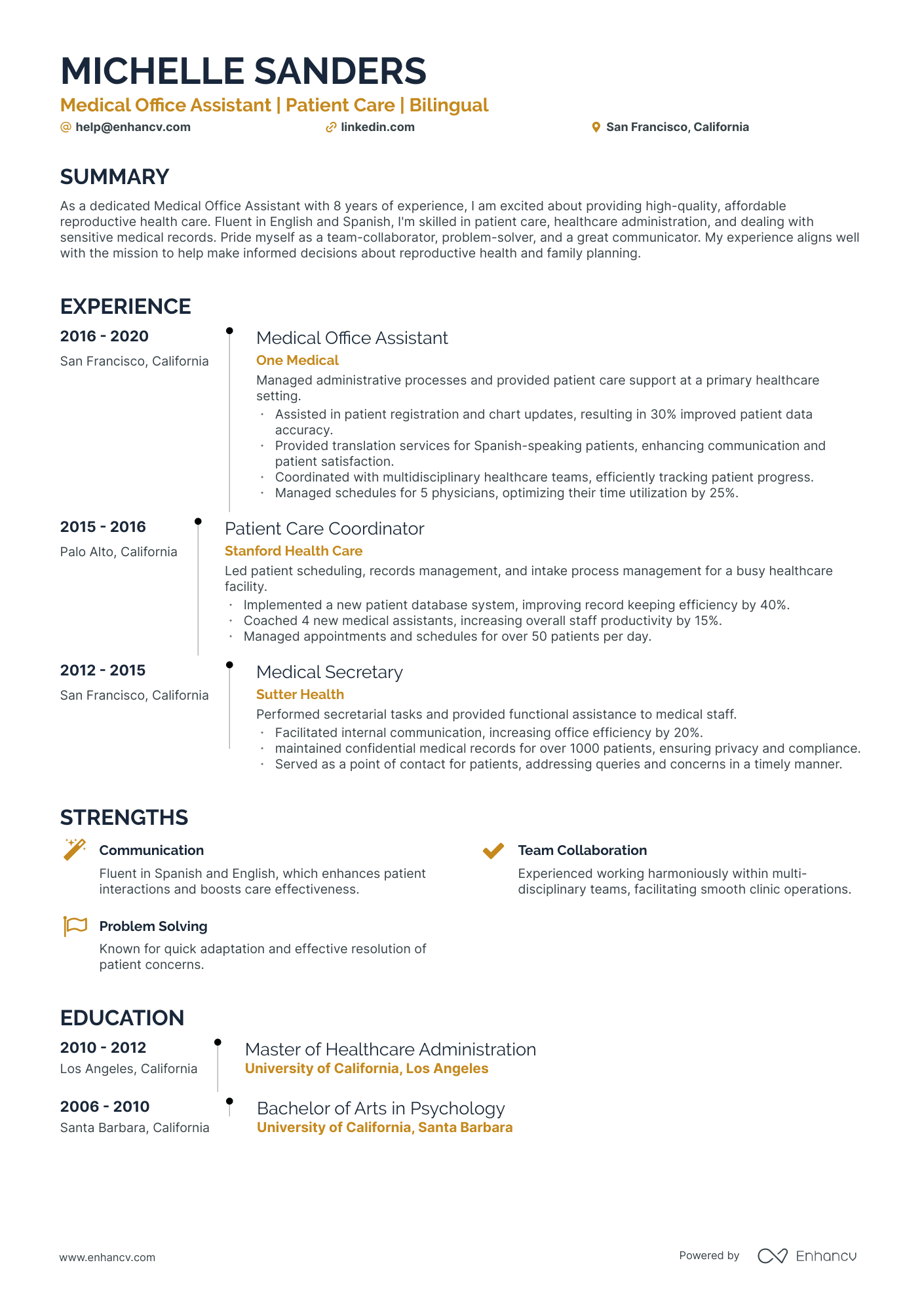 sample resume medical office assistant