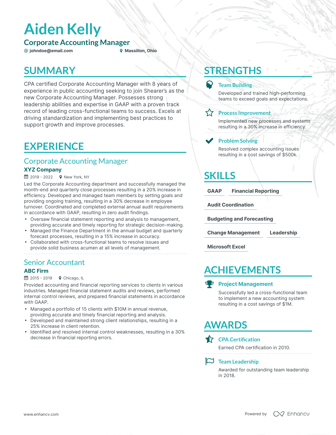 Simple Corporate Accounting Resume Template