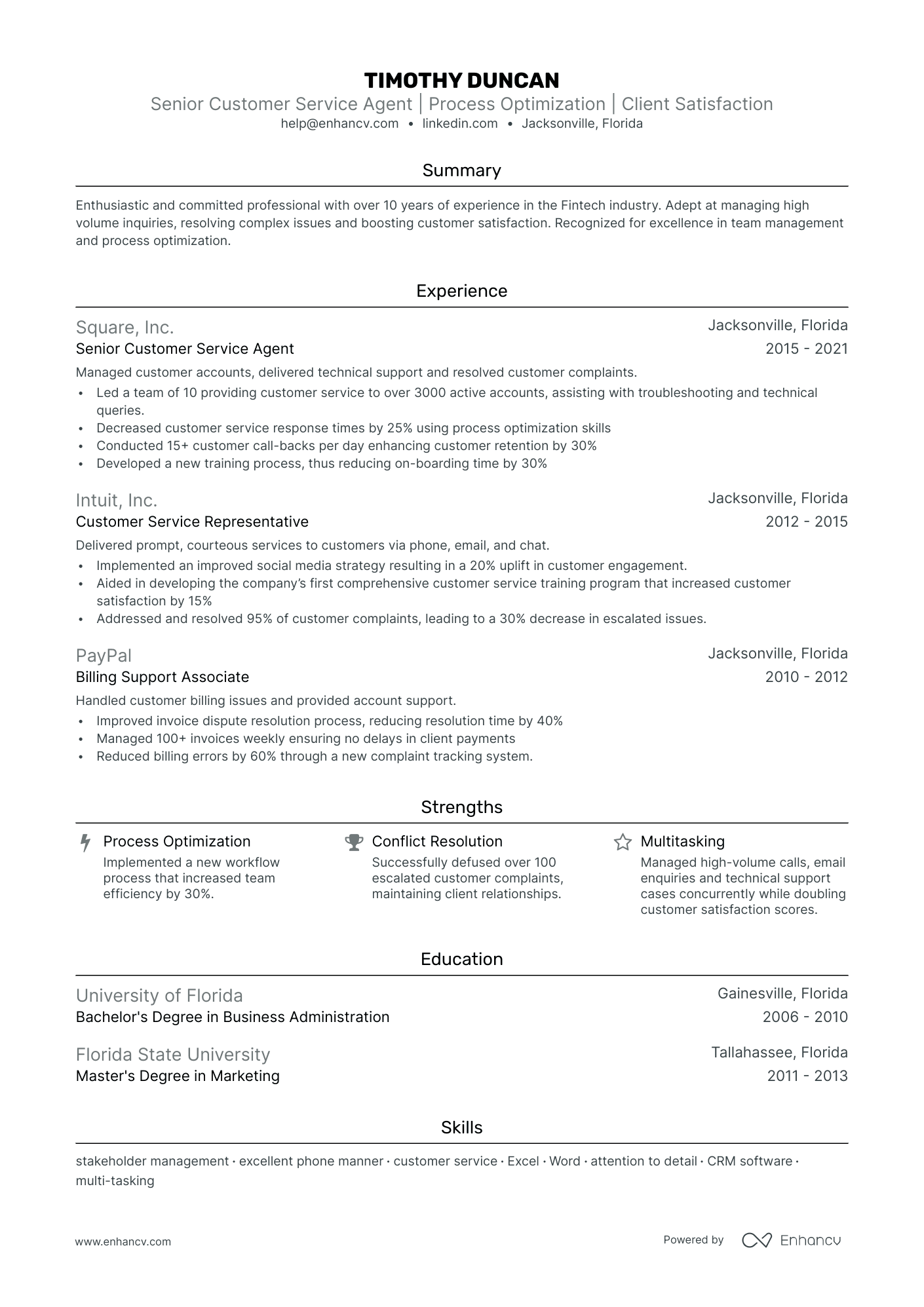 customer service agent resume sample