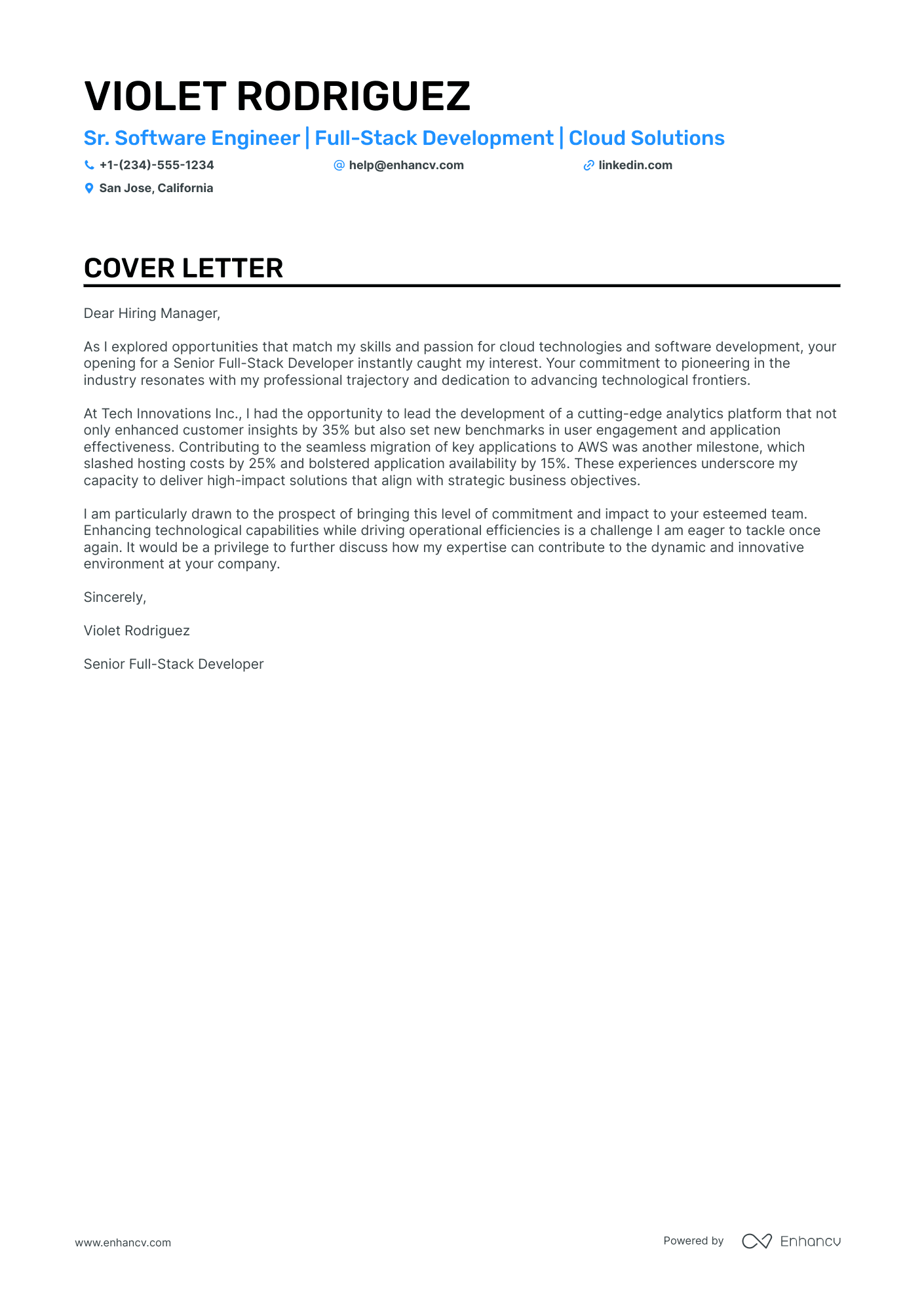 cover letter of software engineer