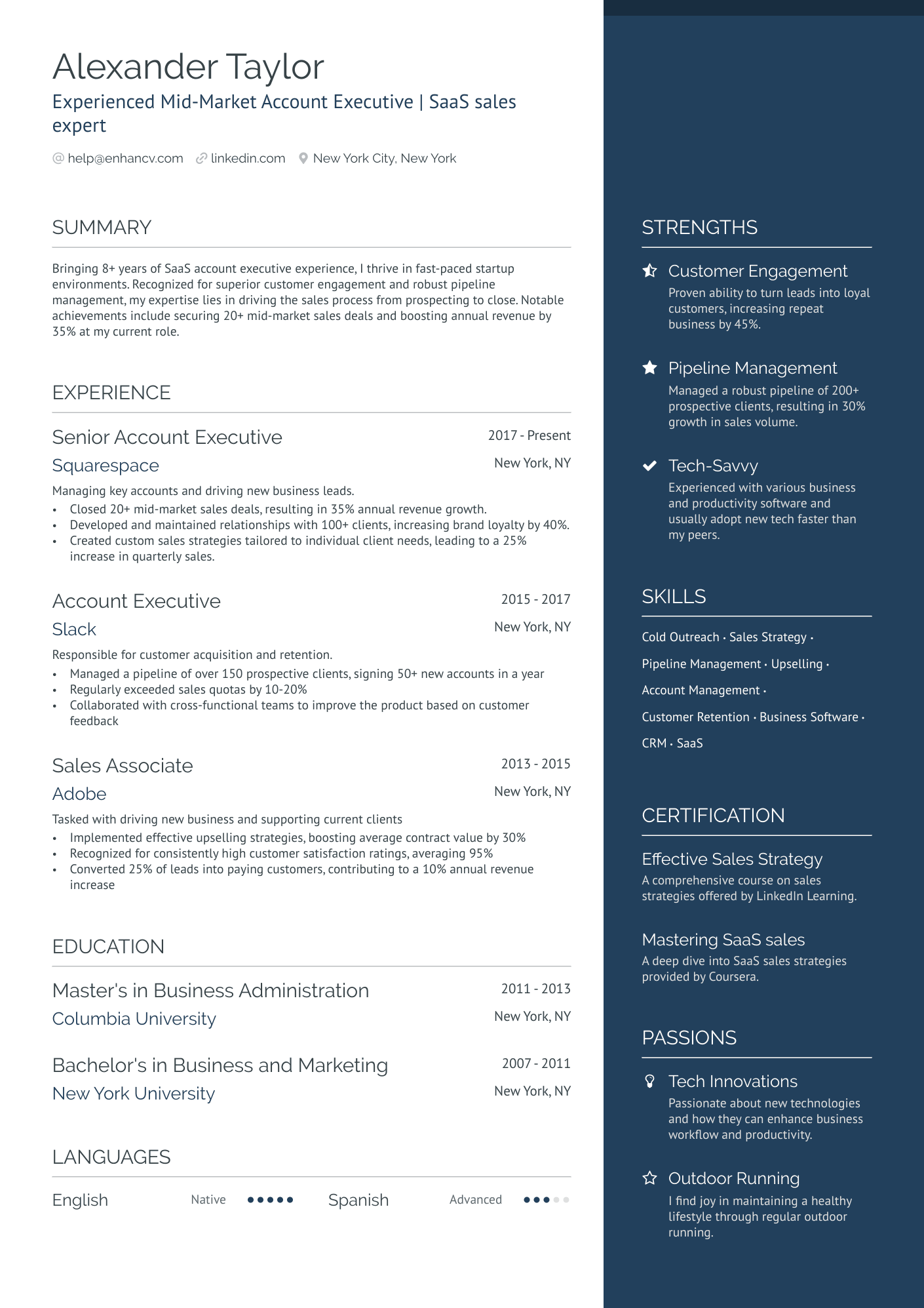 account executive resume questions