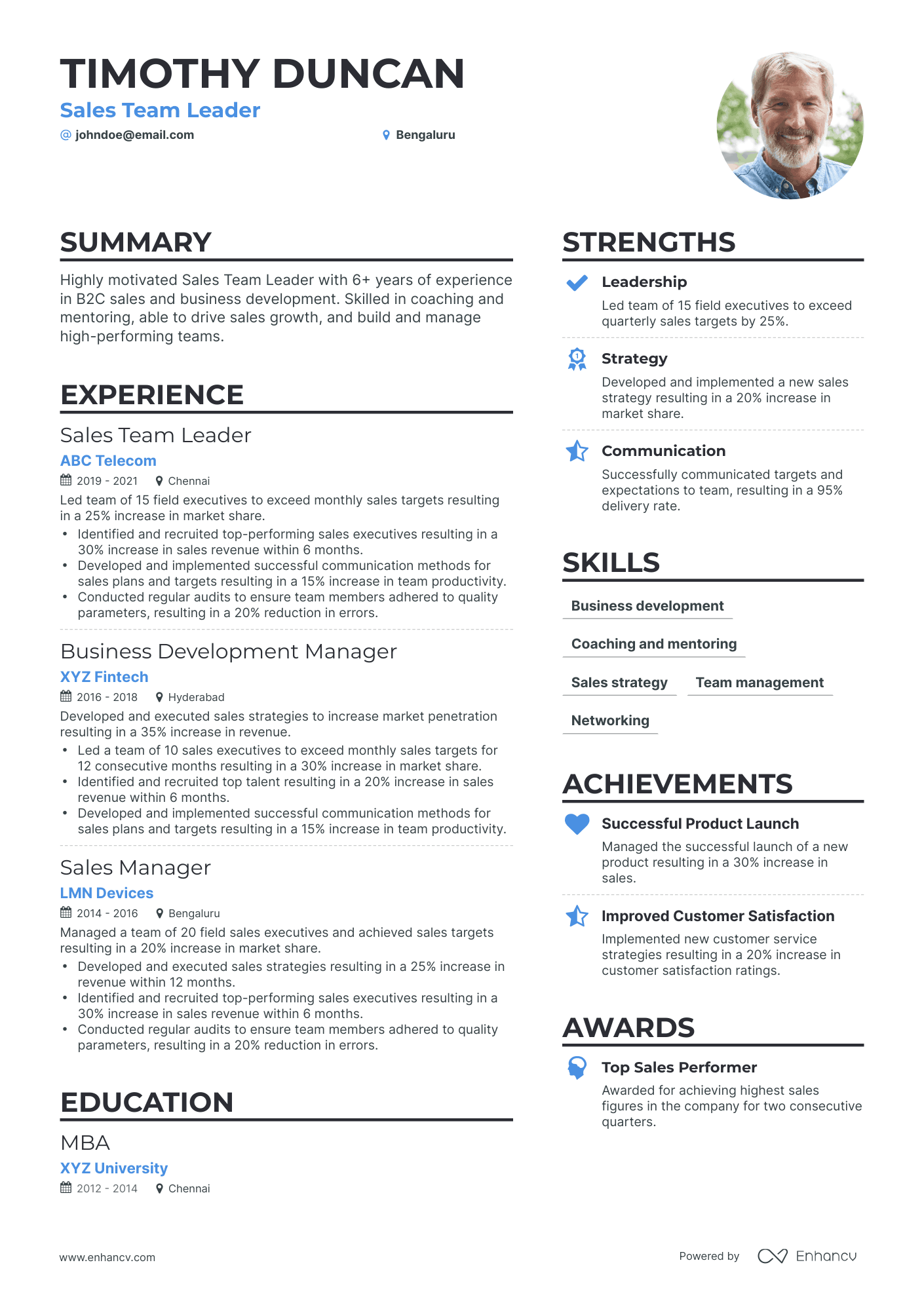 5 Sales Team Leader Resume Examples & Guide for 2024