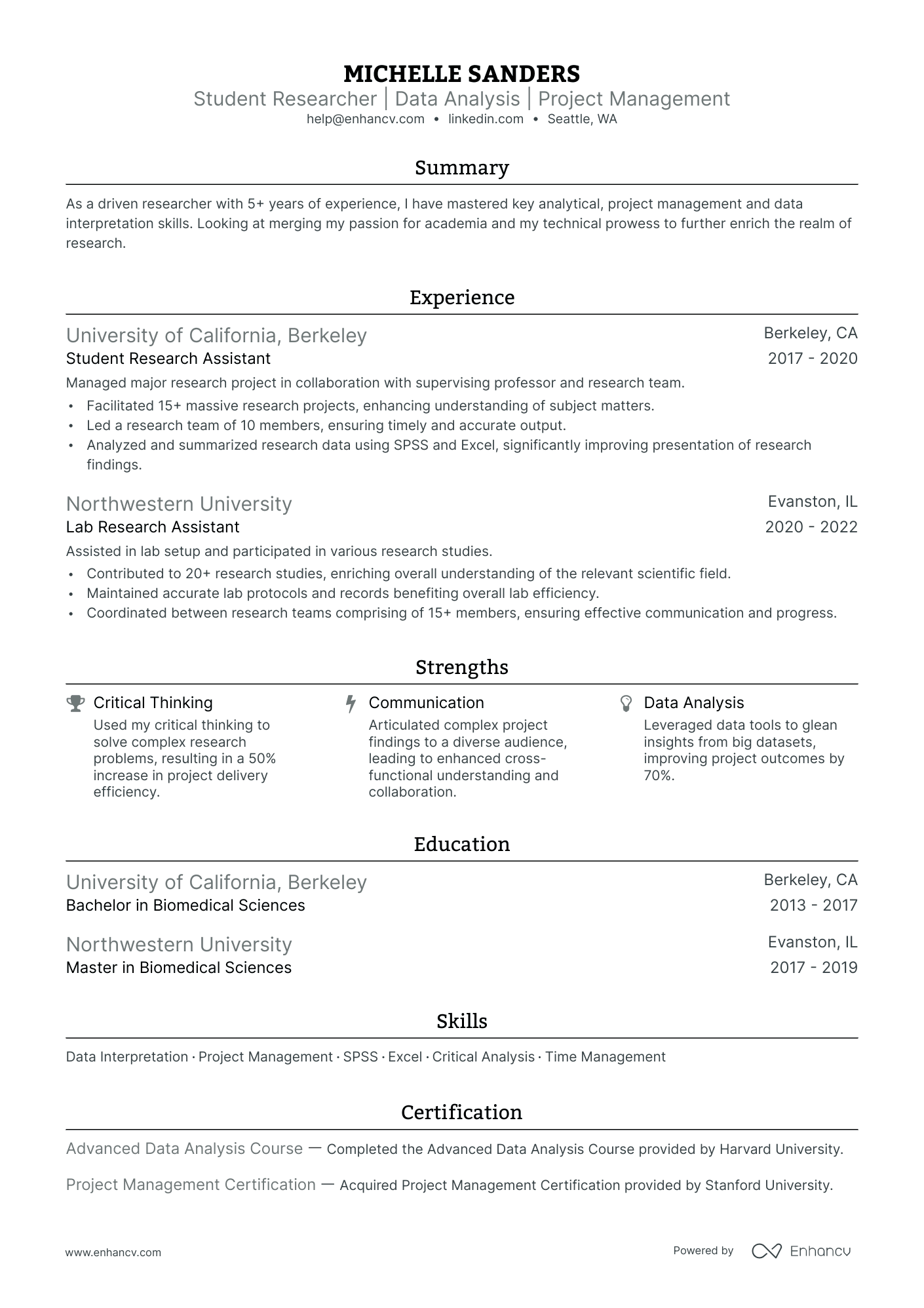 resume format for research paper