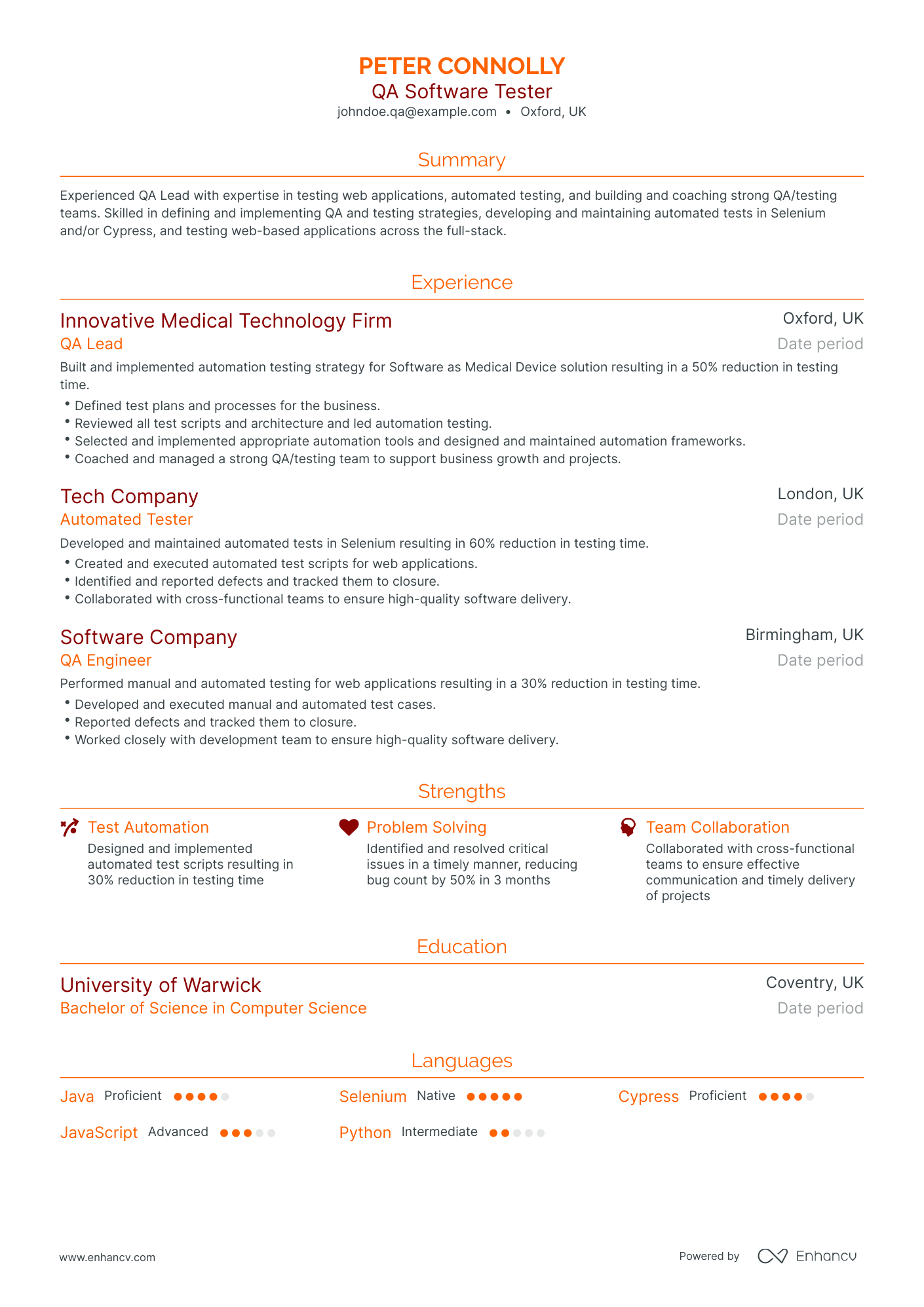 Game Tester Resume Samples