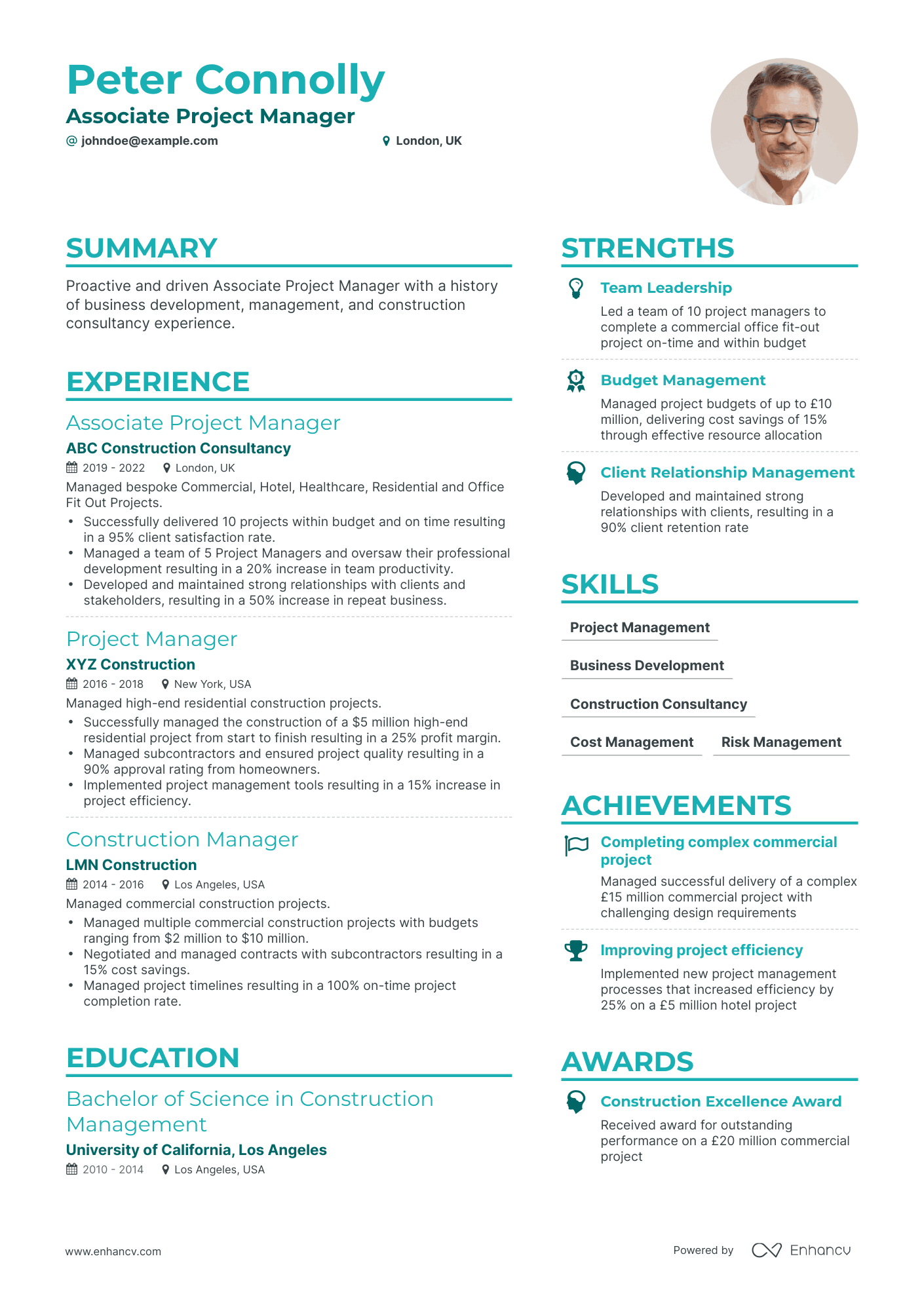 Simple Associate Project Manager Resume Template