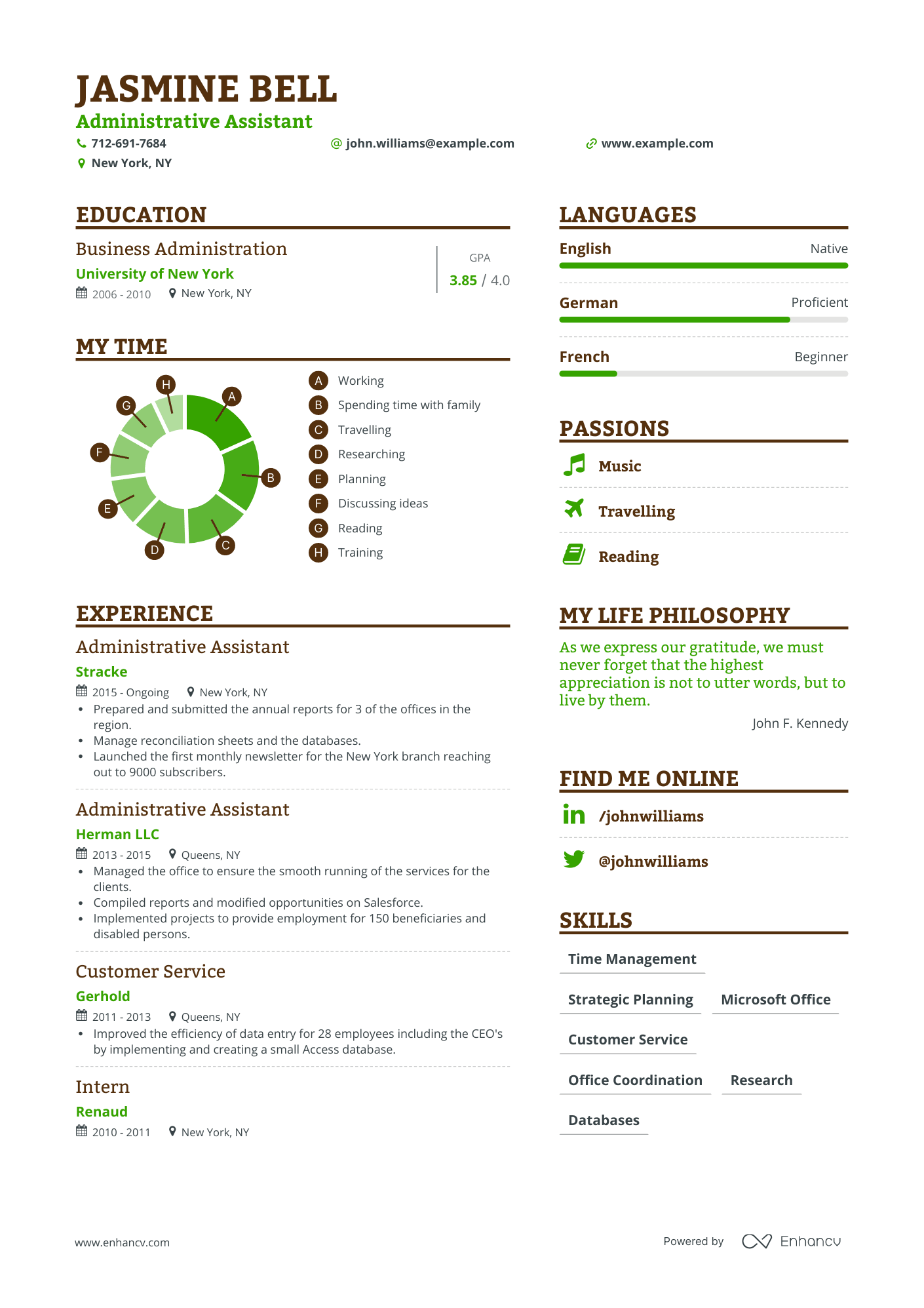 Simple Administrative Assistant Resume Template