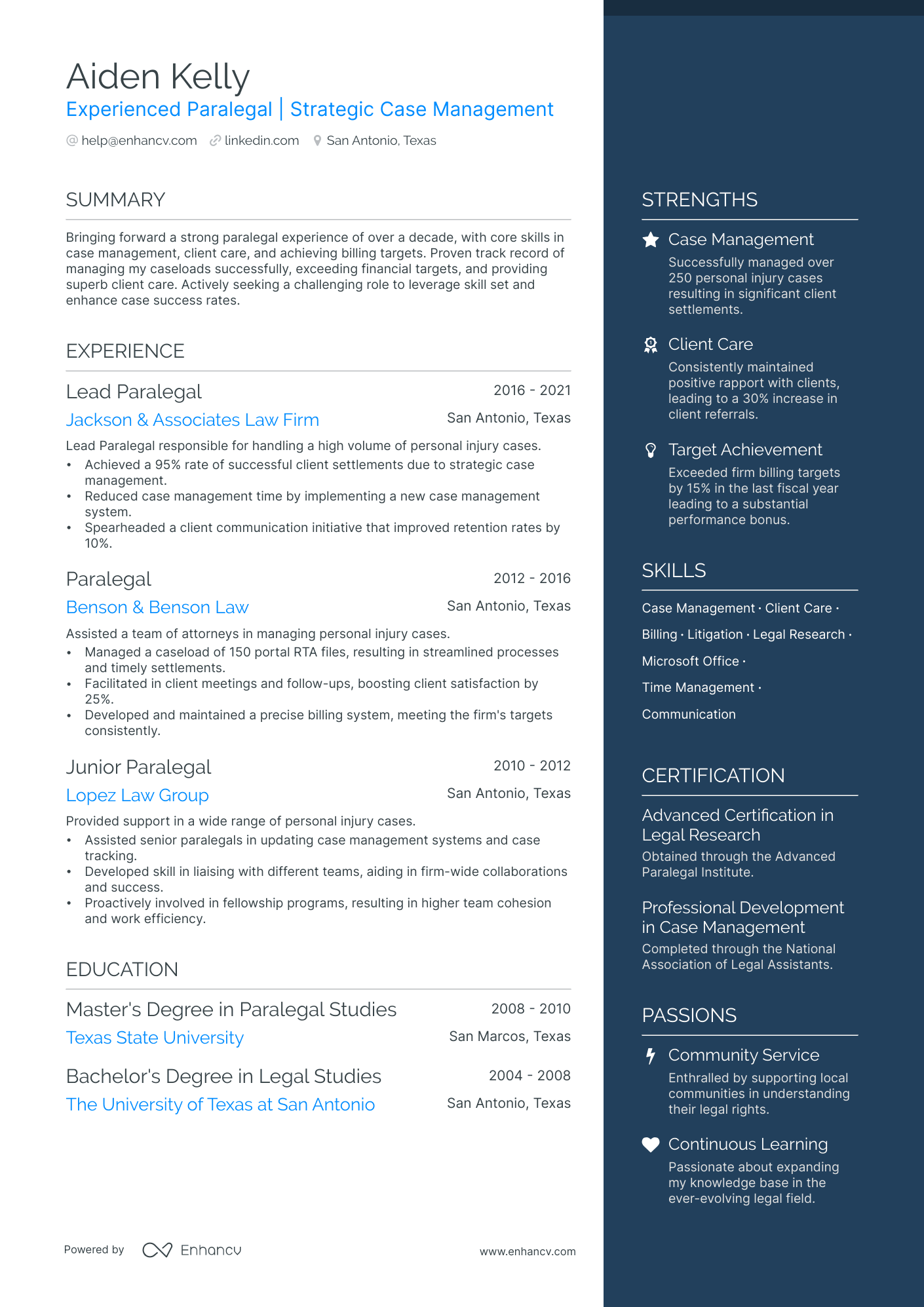 resume examples paralegal