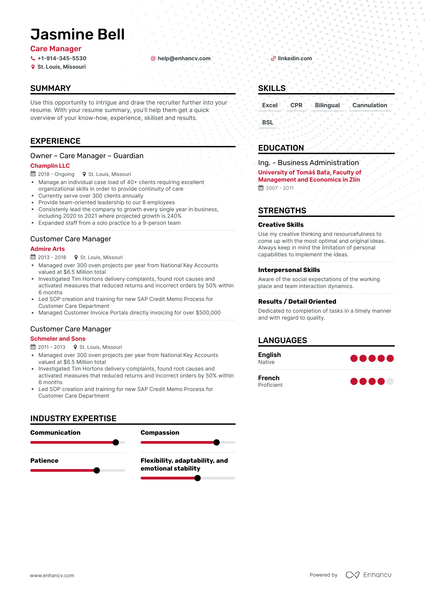 Care Manager Resume Examples & Guide for 2023 (Layout, Skills, Keywords ...